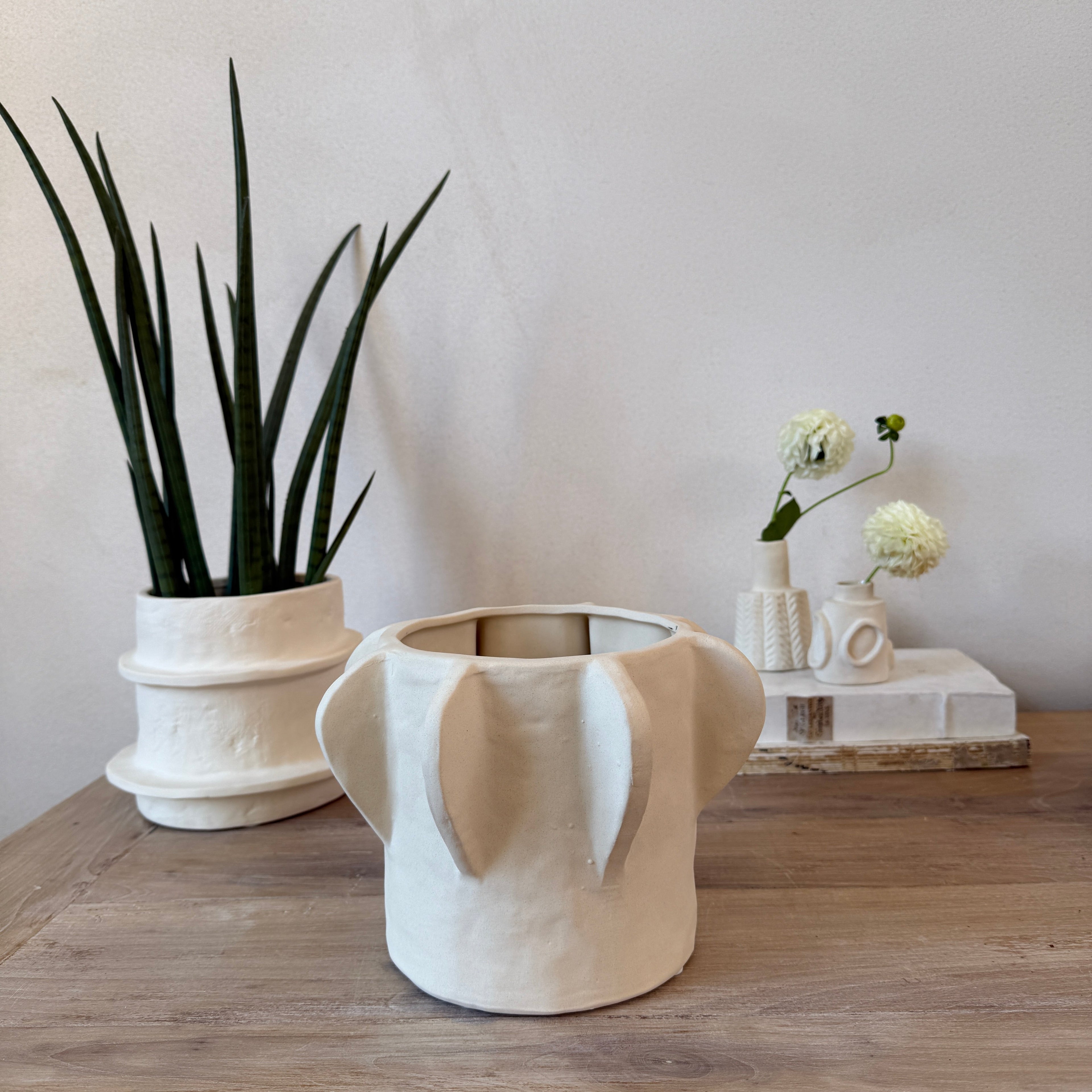 Natural Stoneware Ceramic Flower Pot
