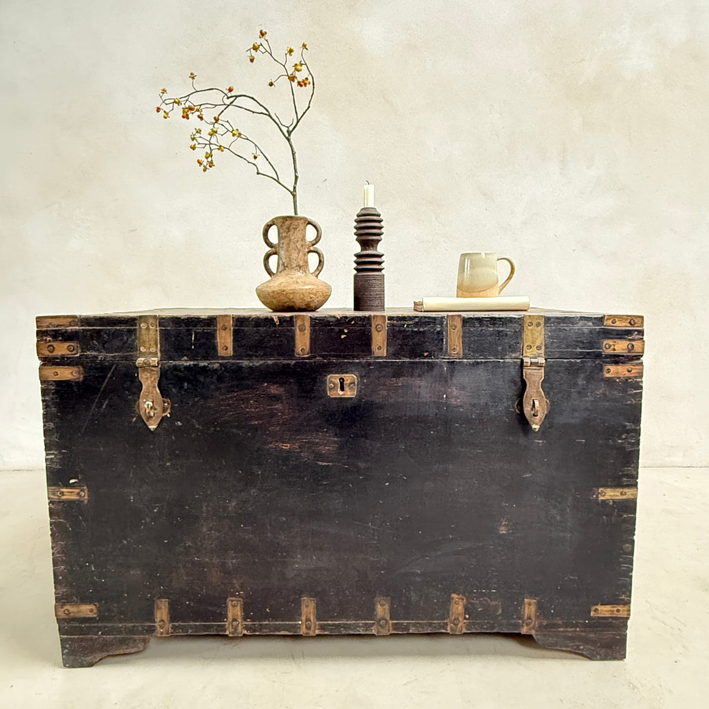 Large Antique Teak Merchant’s Trunk | Frieth