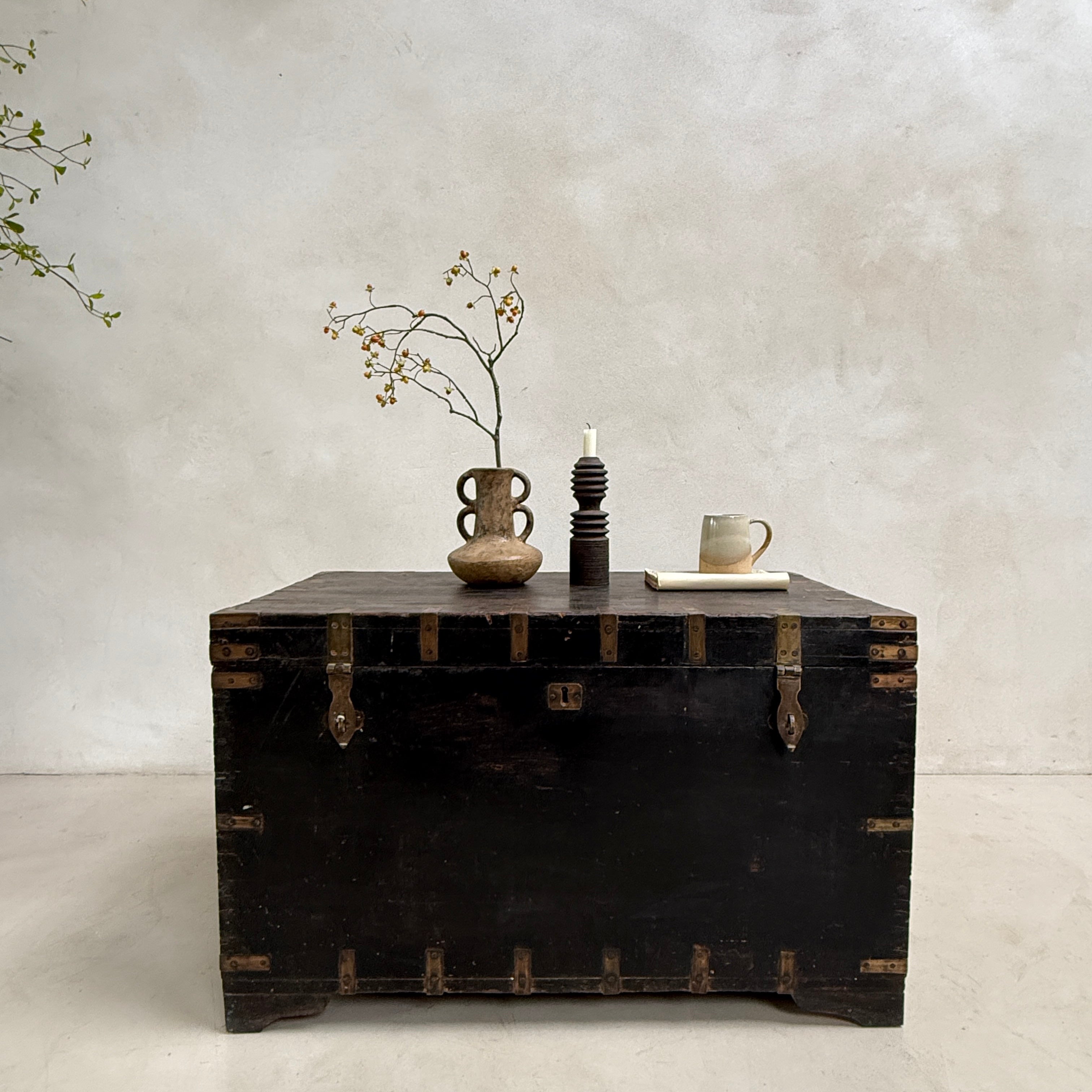 Large Antique Teak Merchant’s Trunk | Frieth