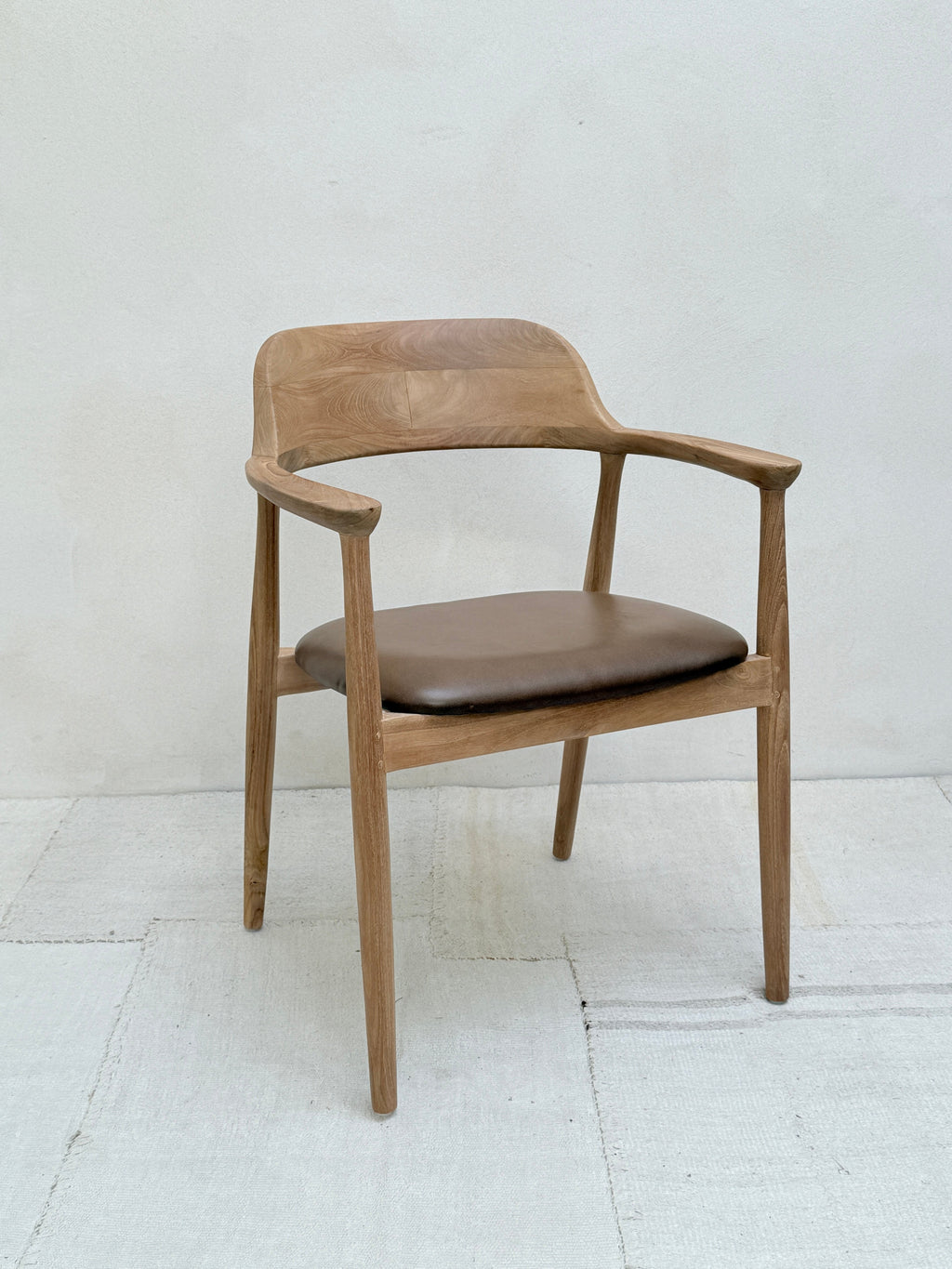 Natural Dining Chair Leather Seat | Hoxton