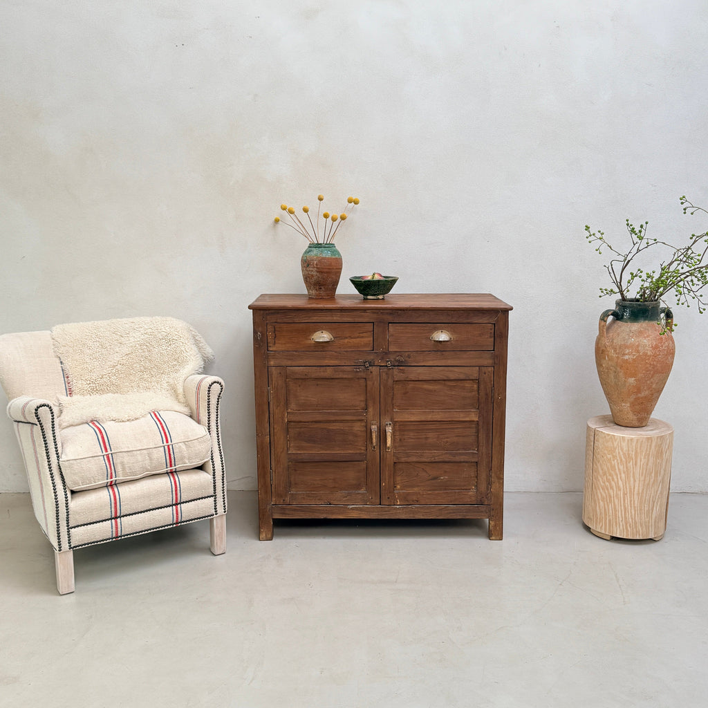 Small Antique Dark Wood Cupboard | Miles