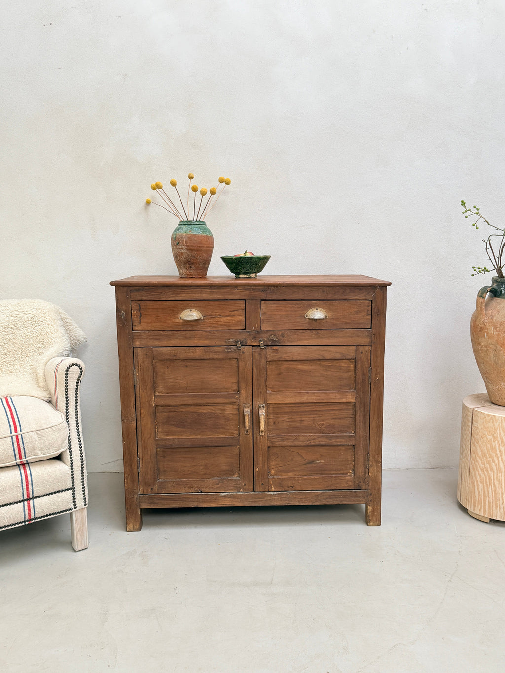 Small Antique Dark Wood Cupboard | Miles