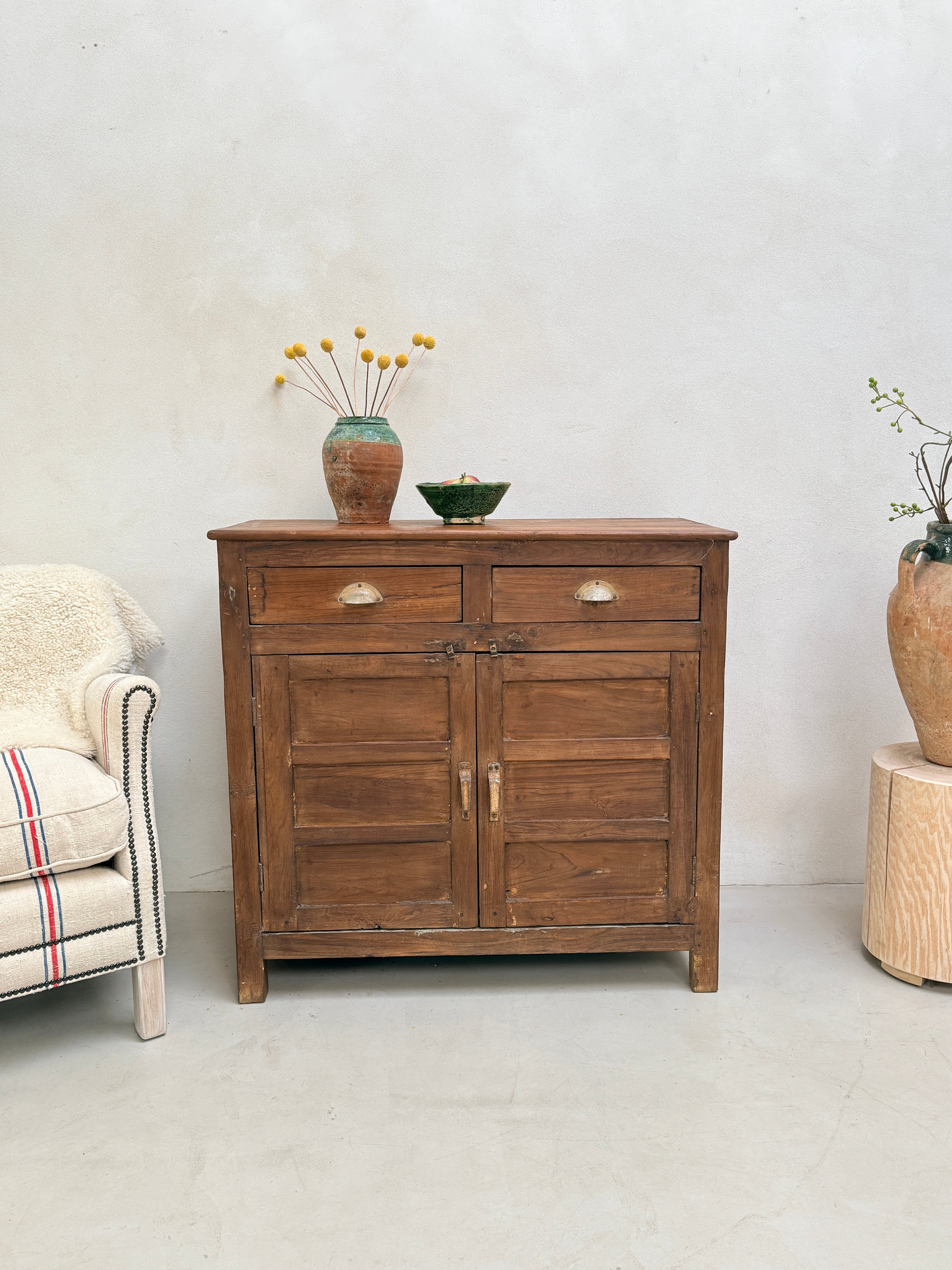 Small Antique Dark Wood Cupboard | Miles