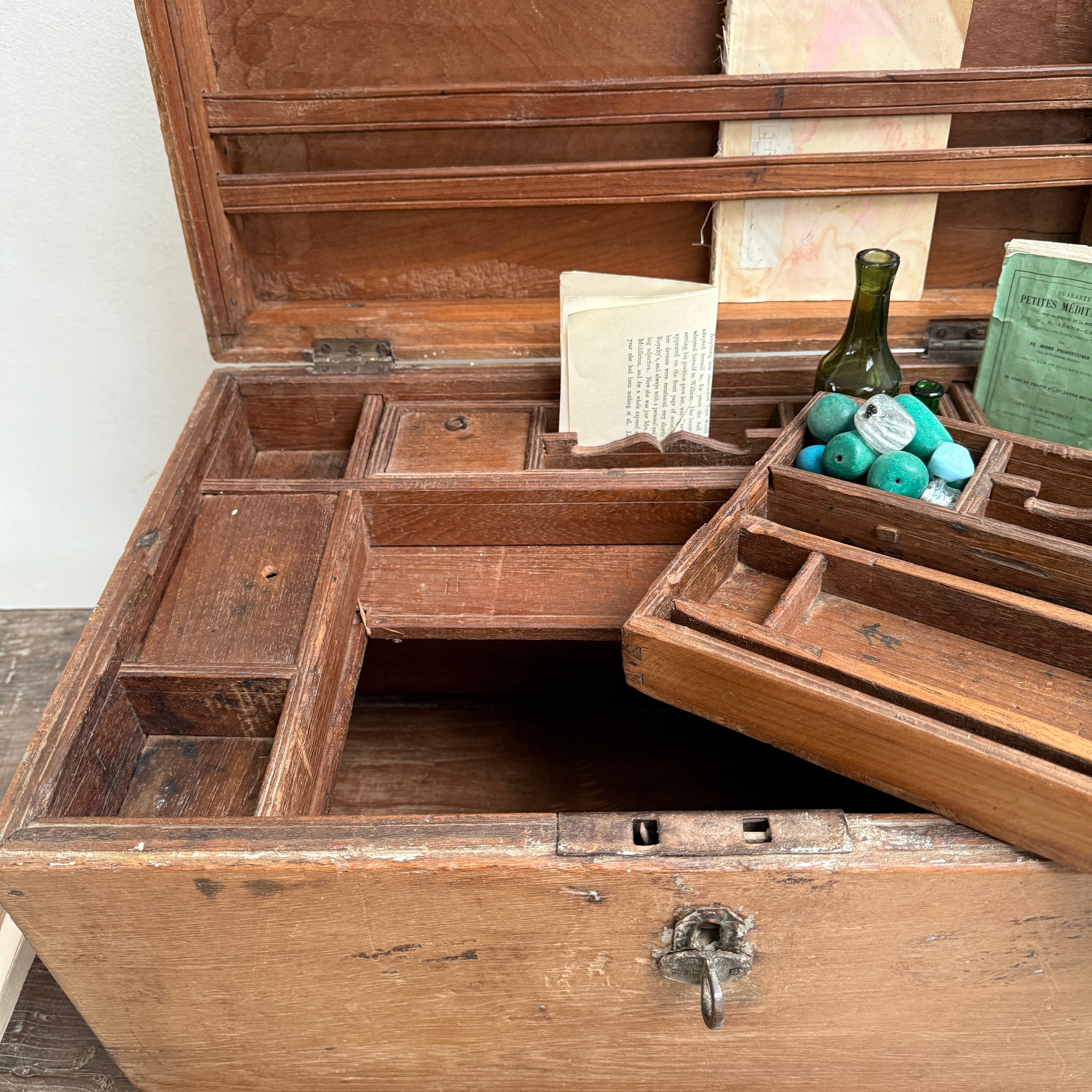 Antique watchmaker's storage chest