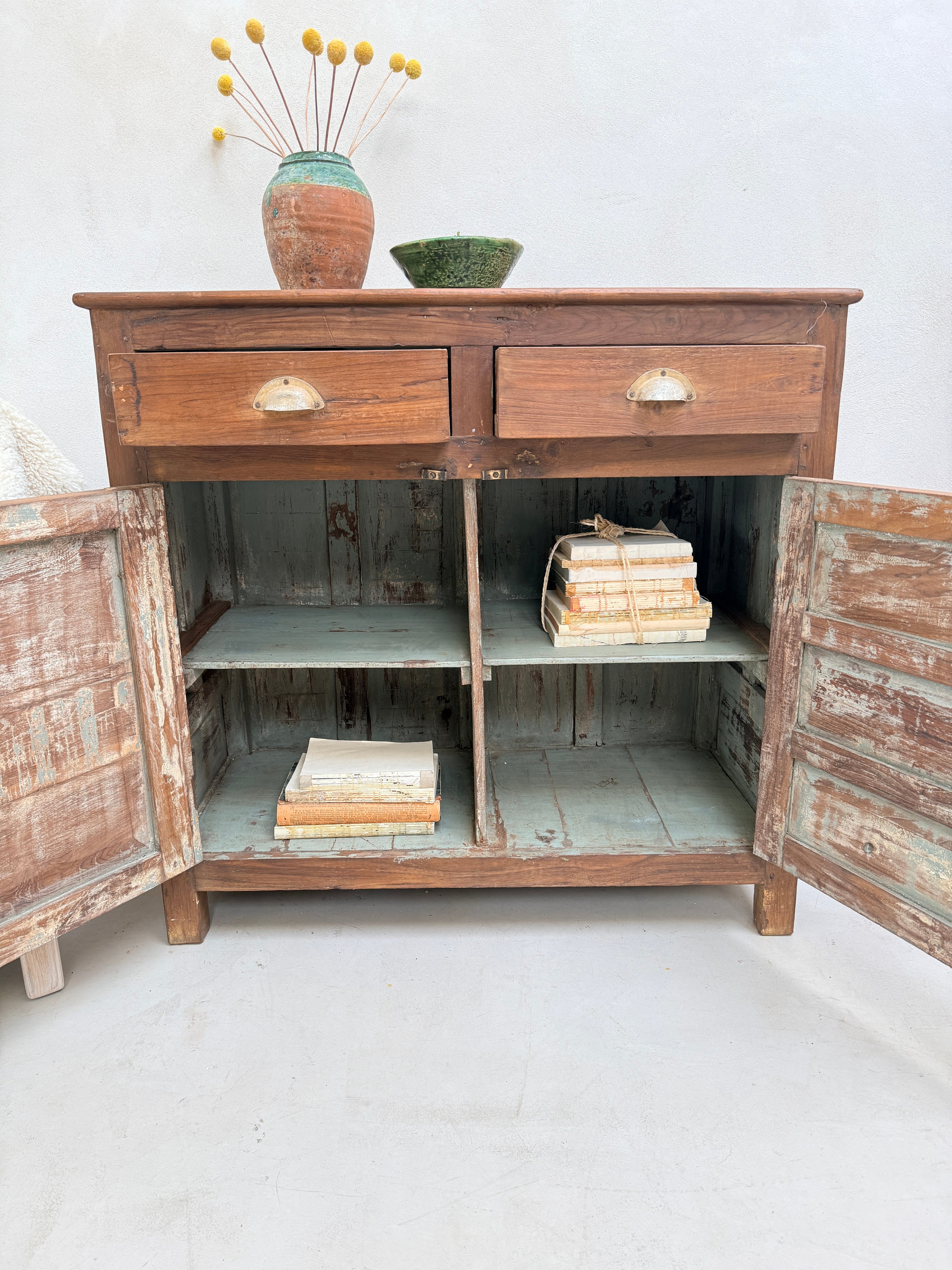 Small Antique Dark Wood Cupboard | Miles
