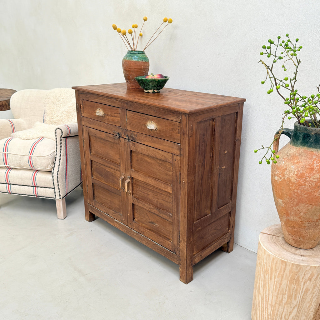 Small Antique Dark Wood Cupboard | Miles