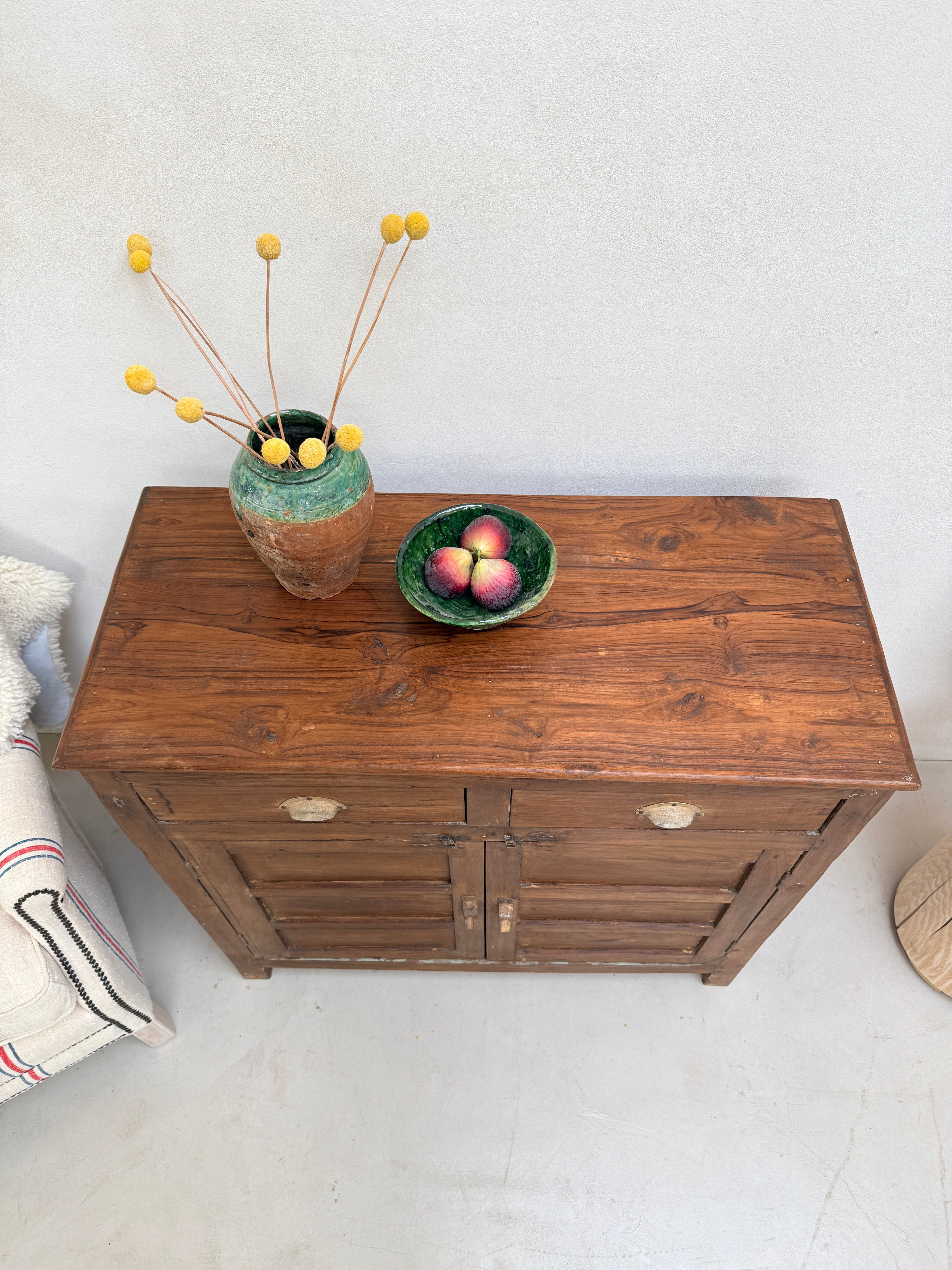 Small Antique Dark Wood Cupboard | Miles