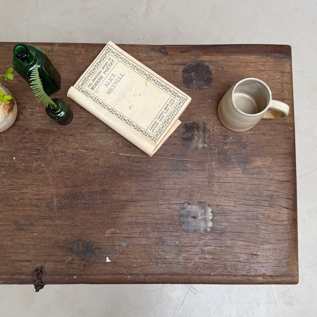 Antique solid teak blanket box storage trunk | Bray