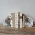 Geode limestone & crystal bookend pair