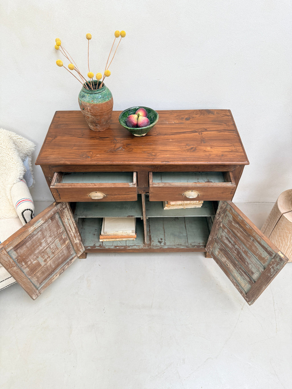 Small Antique Dark Wood Cupboard | Miles