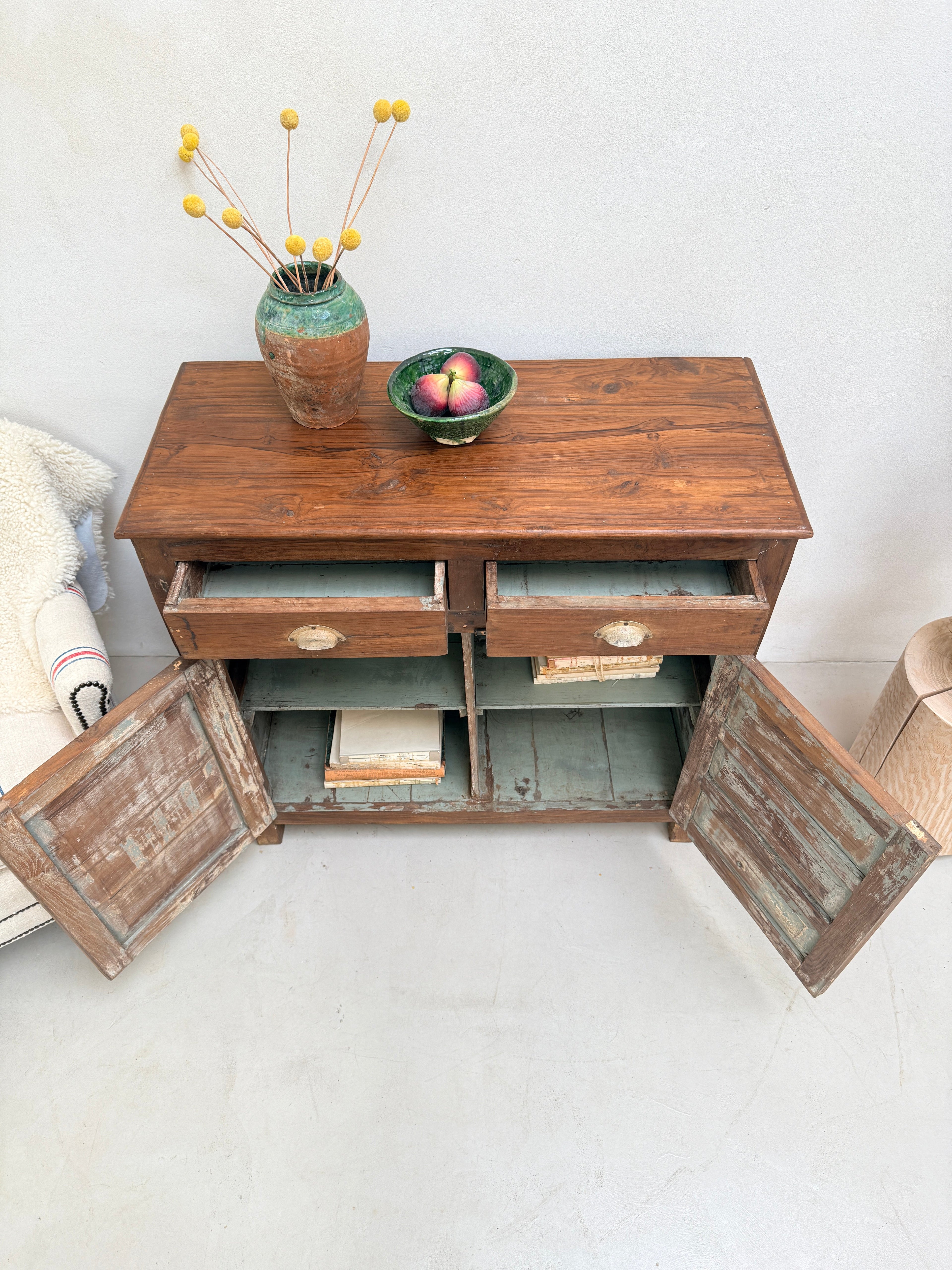 Small Antique Dark Wood Cupboard | Miles