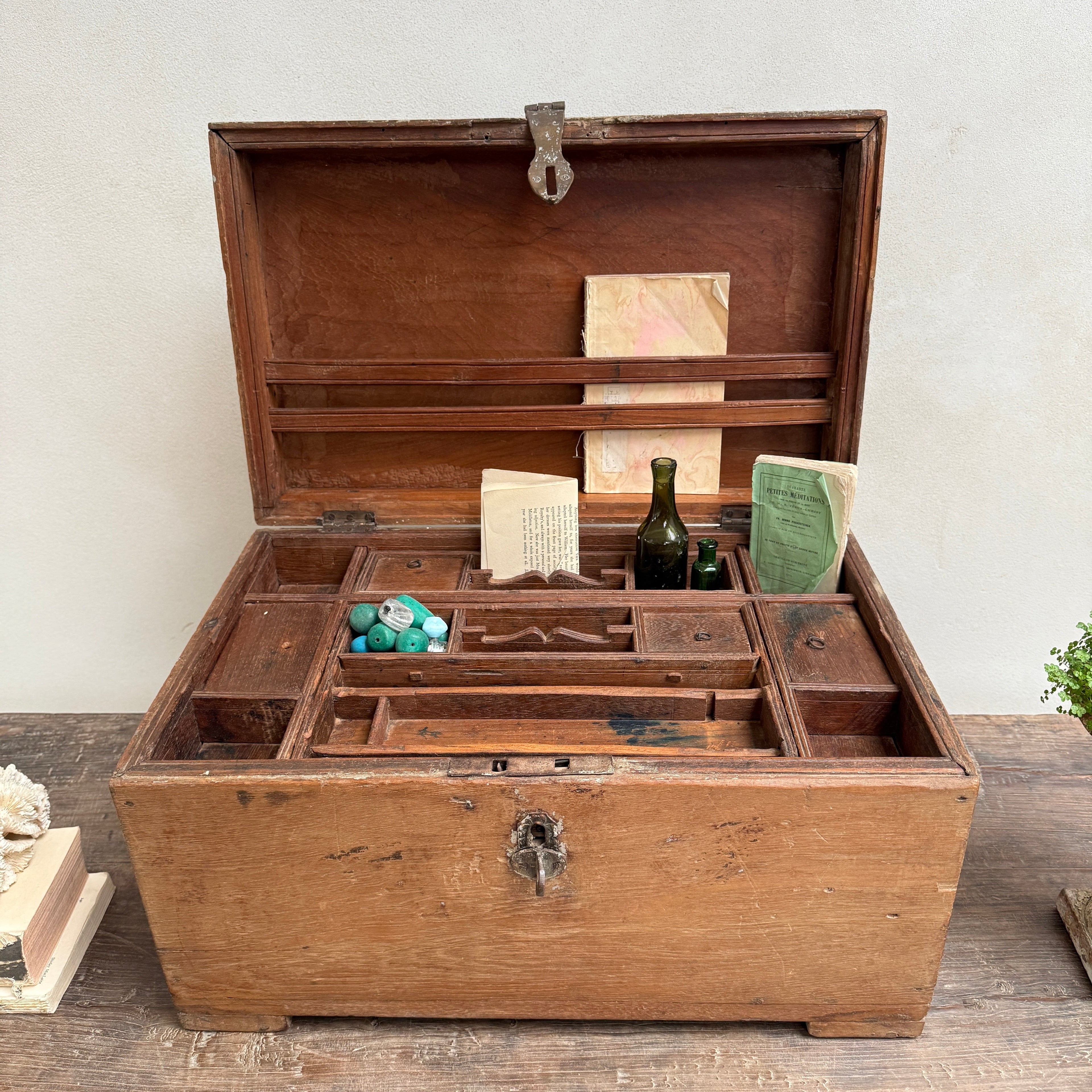 Antique watchmaker's storage chest