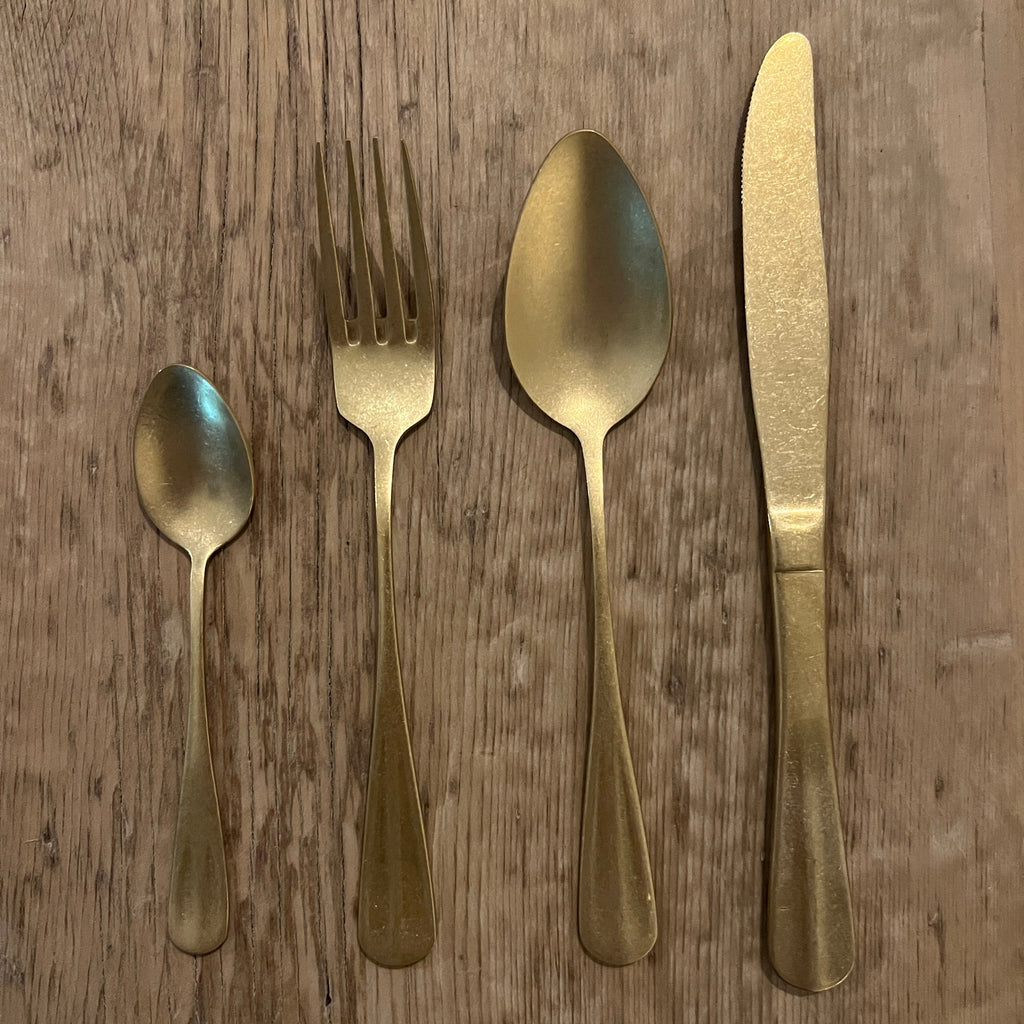 Matte Gold Cutlery Set | 24 pieces