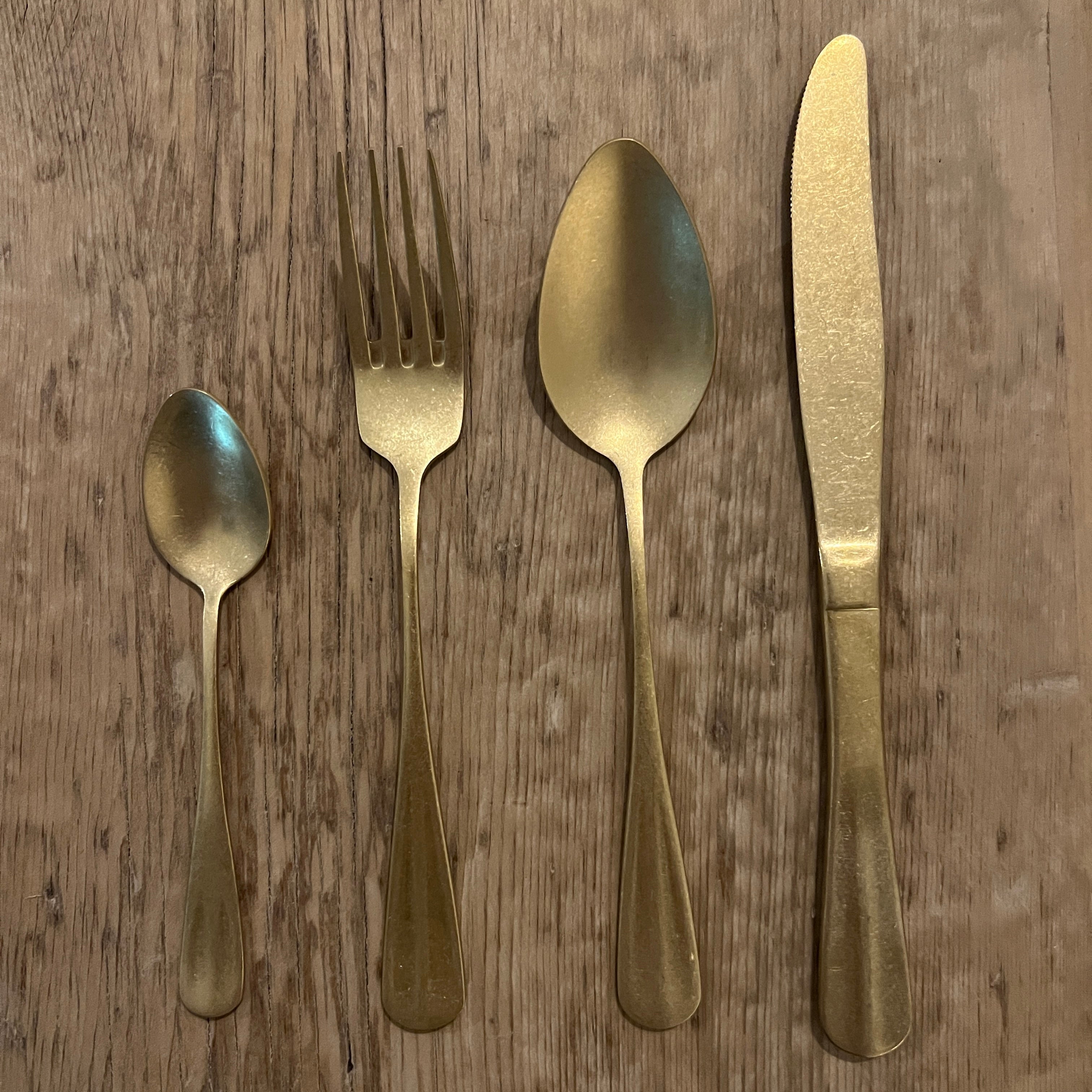 Matte Gold Cutlery Set | 24 pieces