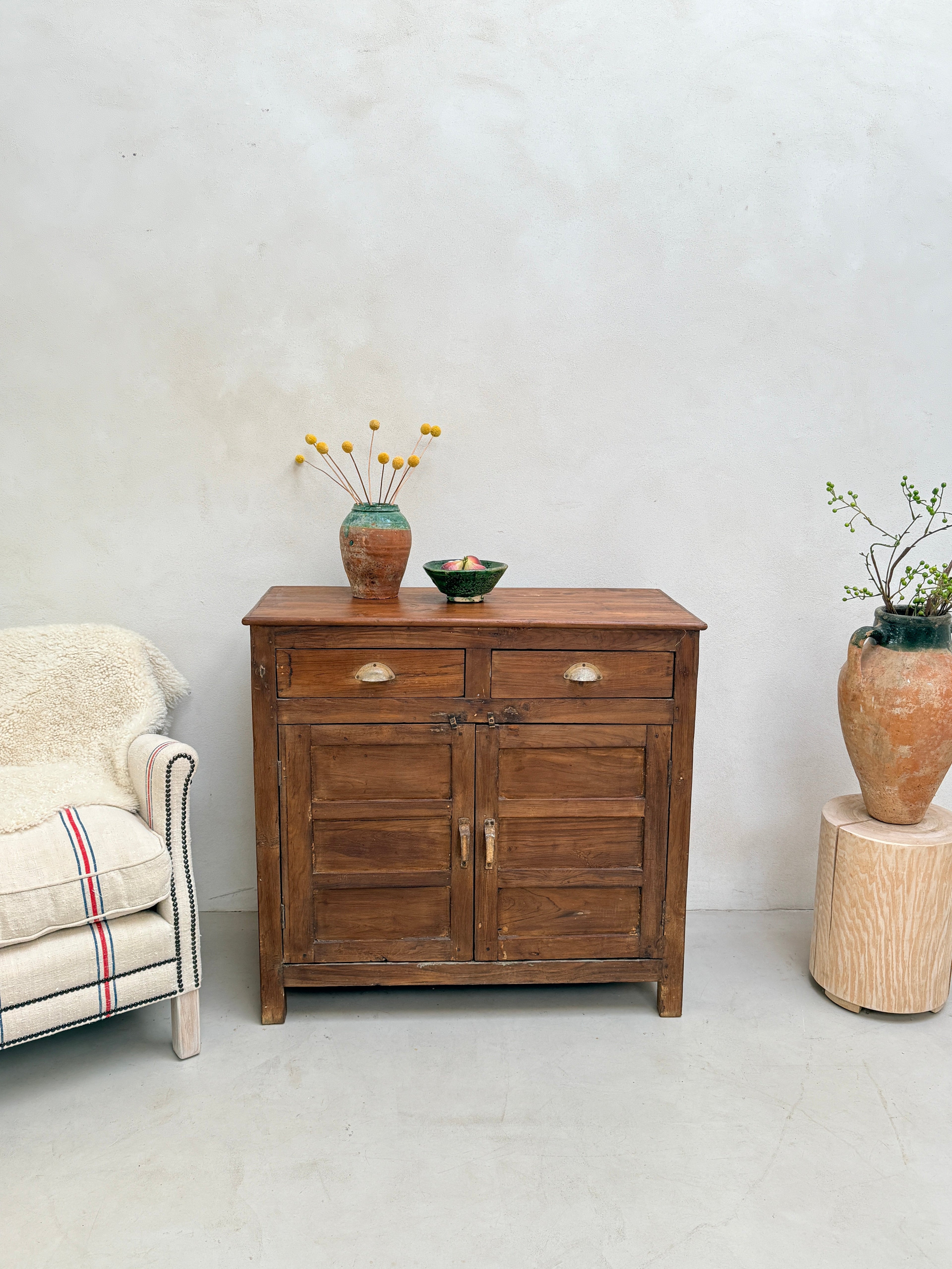 Small Antique Dark Wood Cupboard | Miles