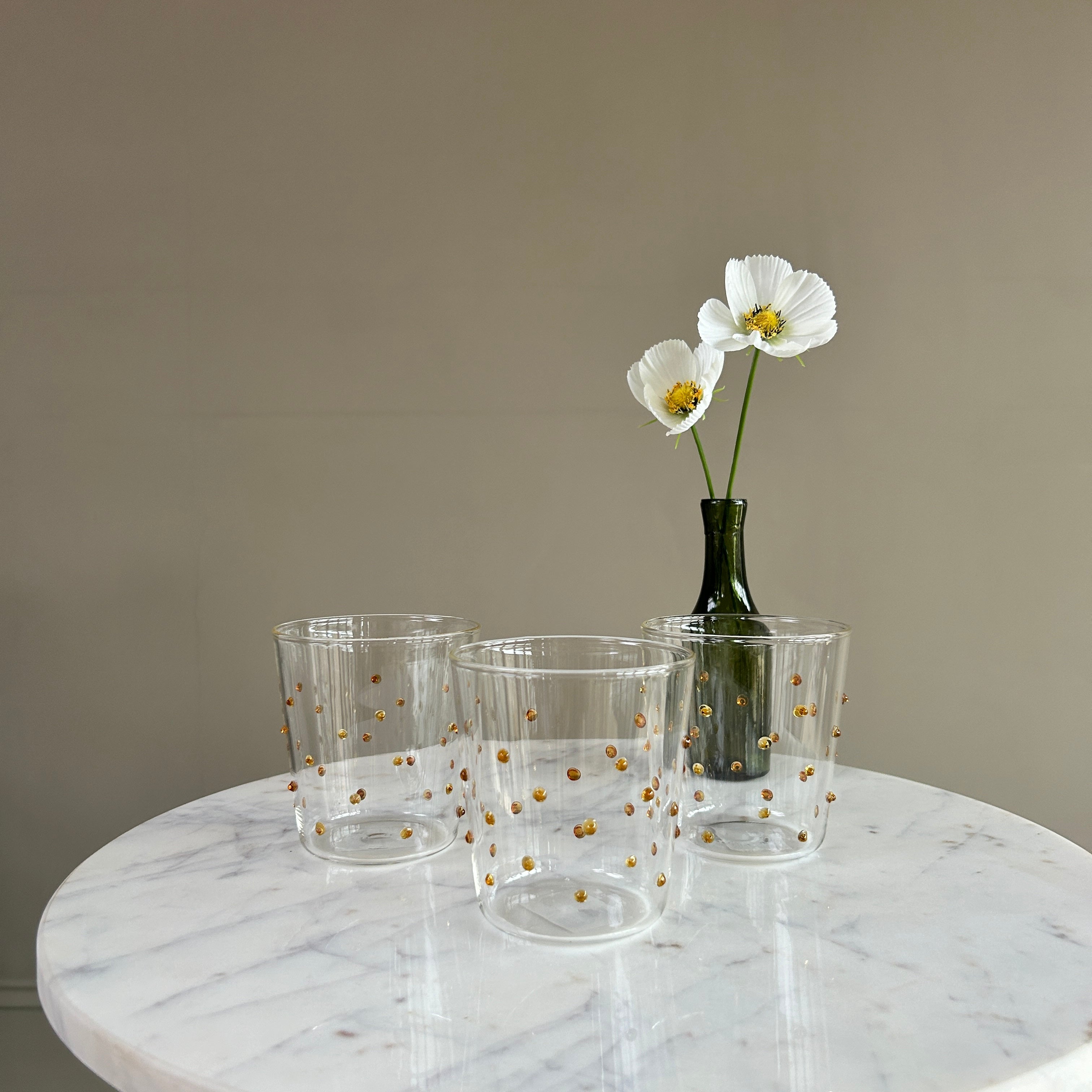 Amber Drinking Glass | Dots