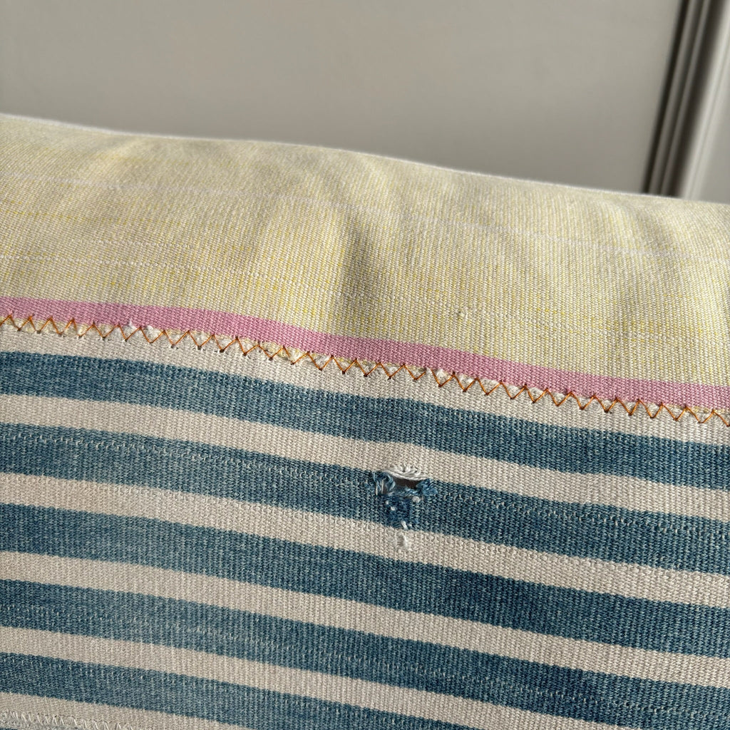Antique African Faded Indigo Bolster Cushion