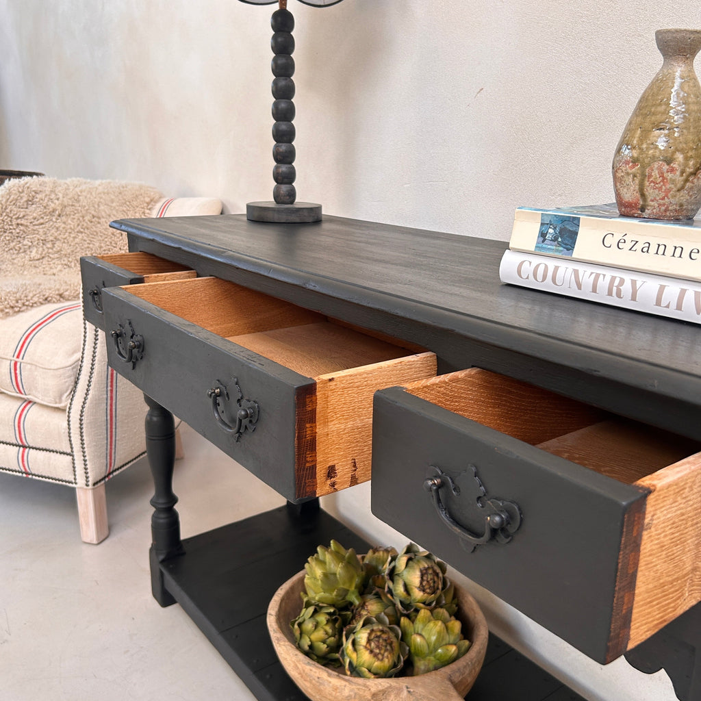 Antique Black Console Table | Winchcombe
