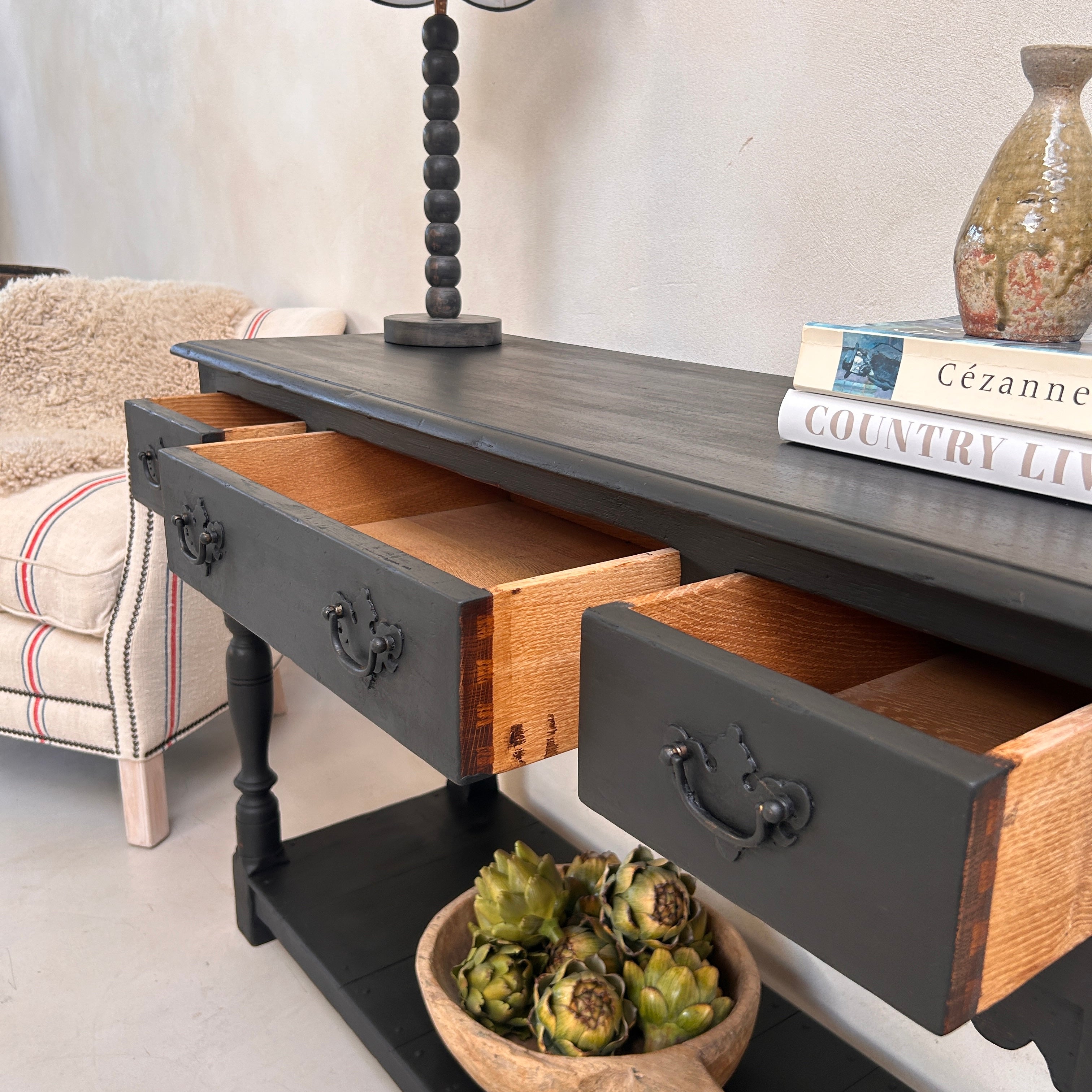 Antique Black Console Table | Winchcombe