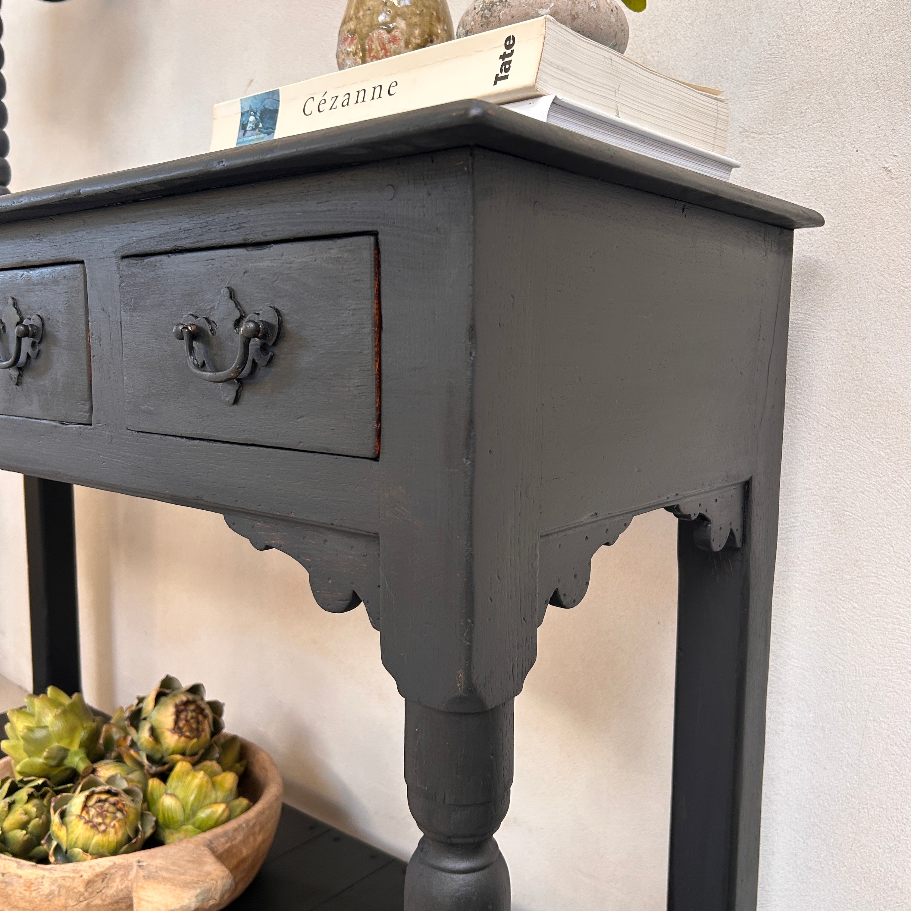 Antique Black Console Table | Winchcombe