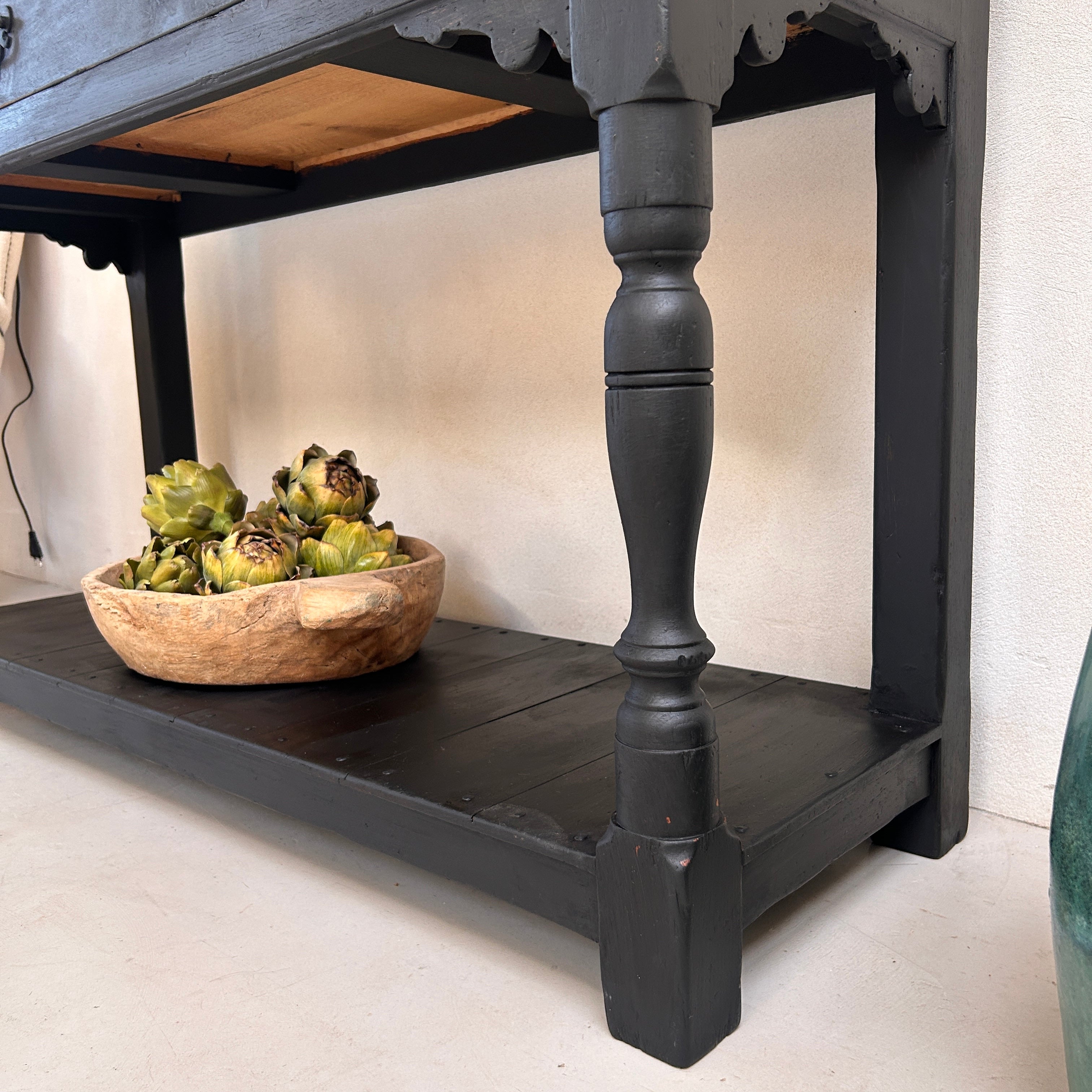 Antique Black Console Table | Winchcombe