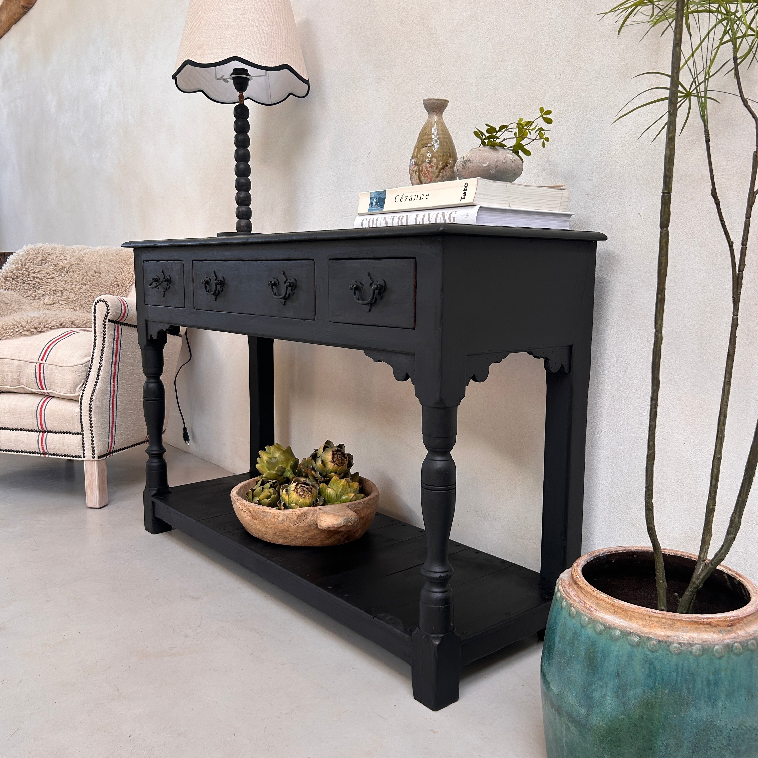 Antique Black Console Table | Winchcombe