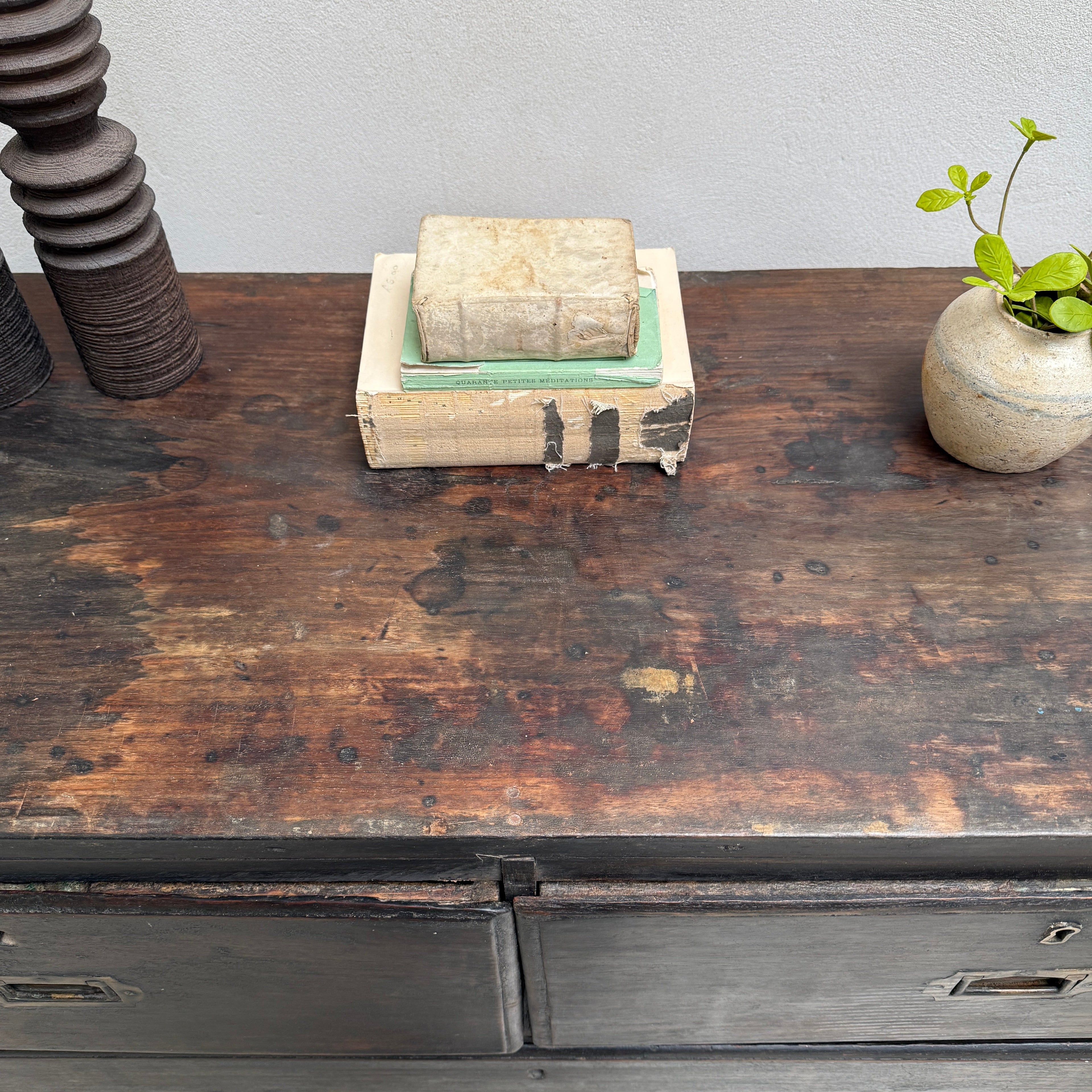 Antique Campaign Chest of Drawers Jasper