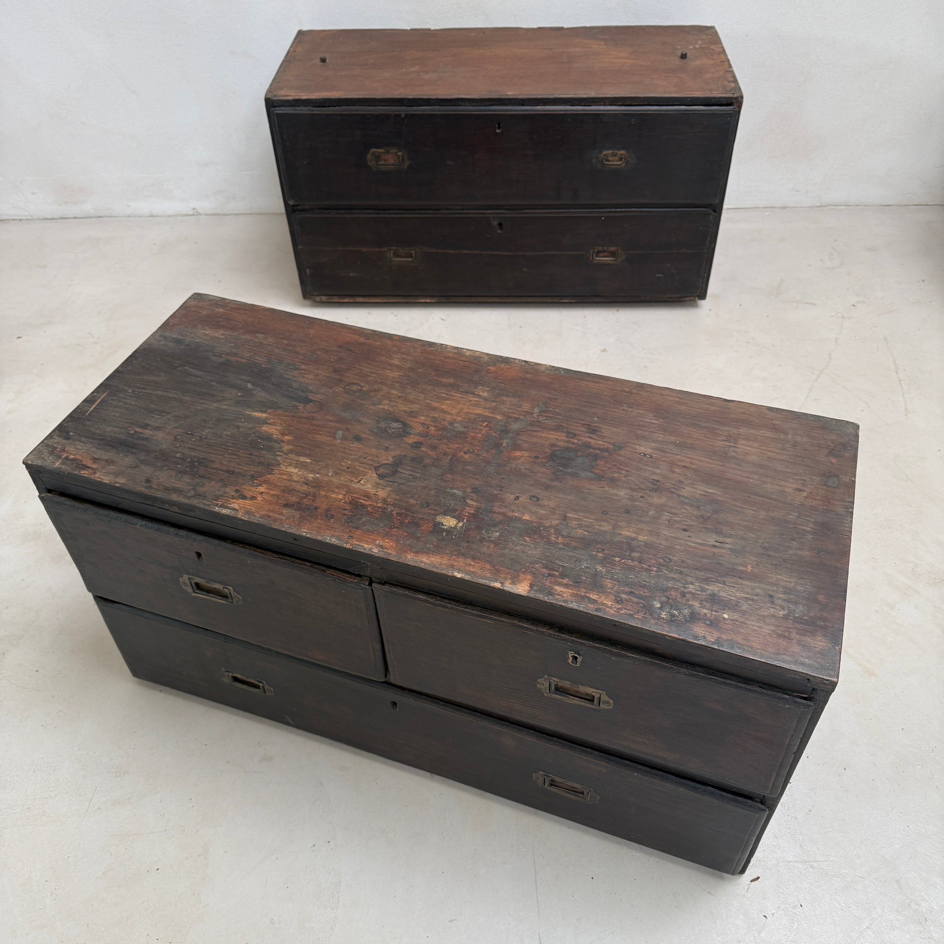 Antique Campaign Chest of Drawers Jasper