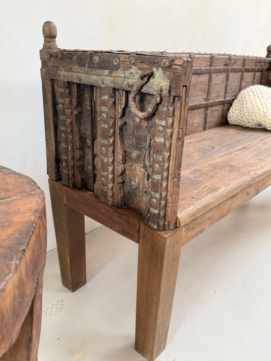 Antique Carved Hallway Bench | Mira