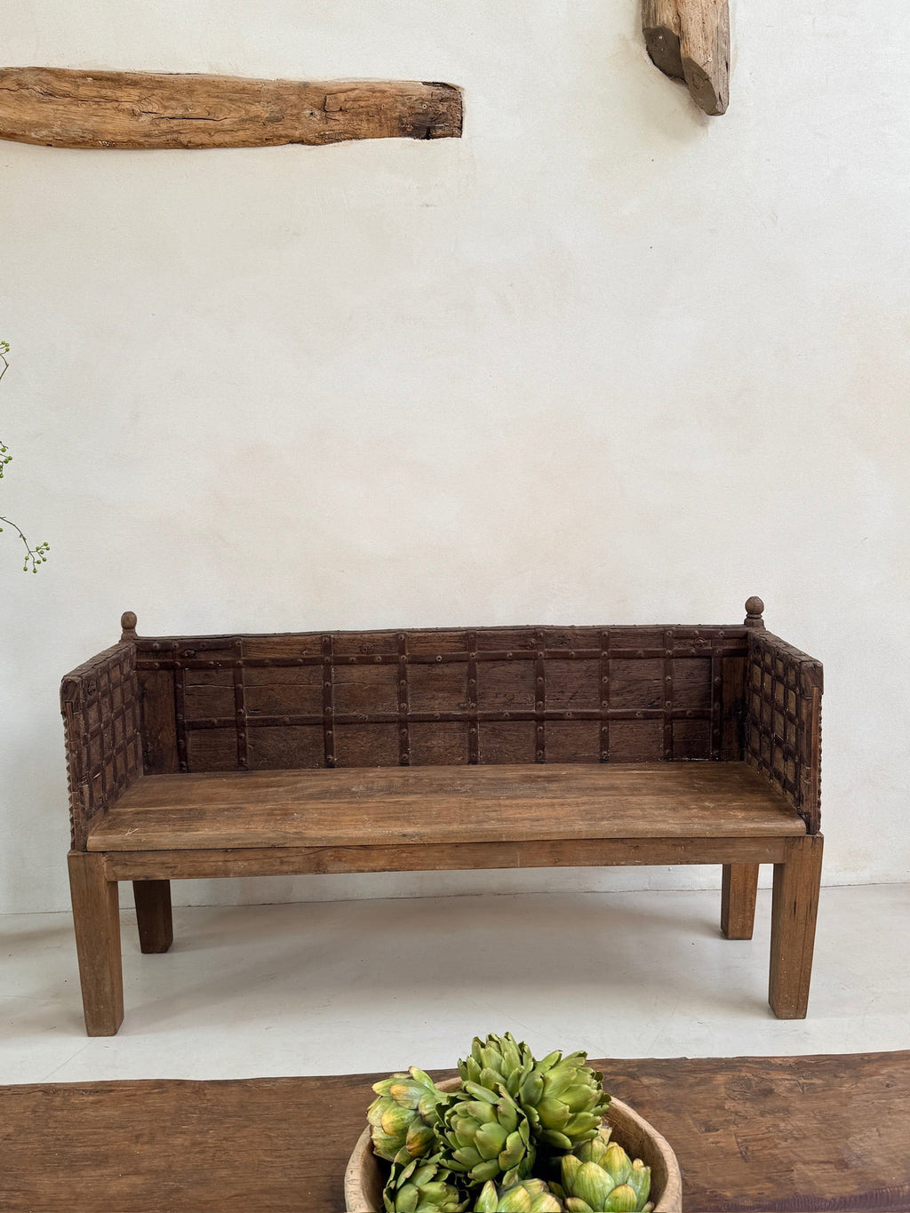 Antique Carved Hallway Bench | Mira