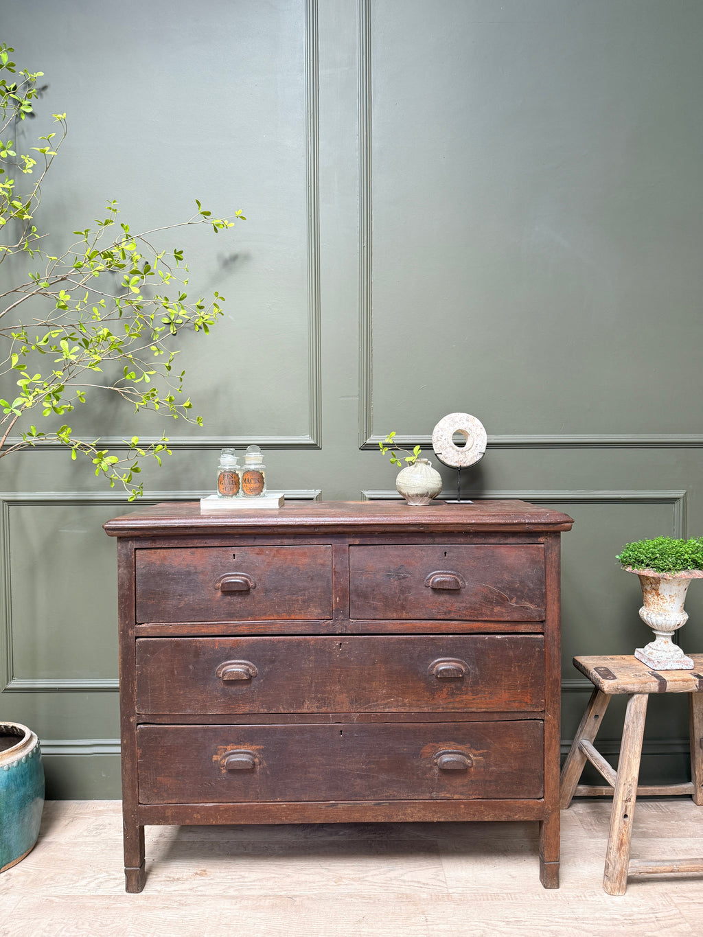 Antique Dark wood chest of drawers | Isobel