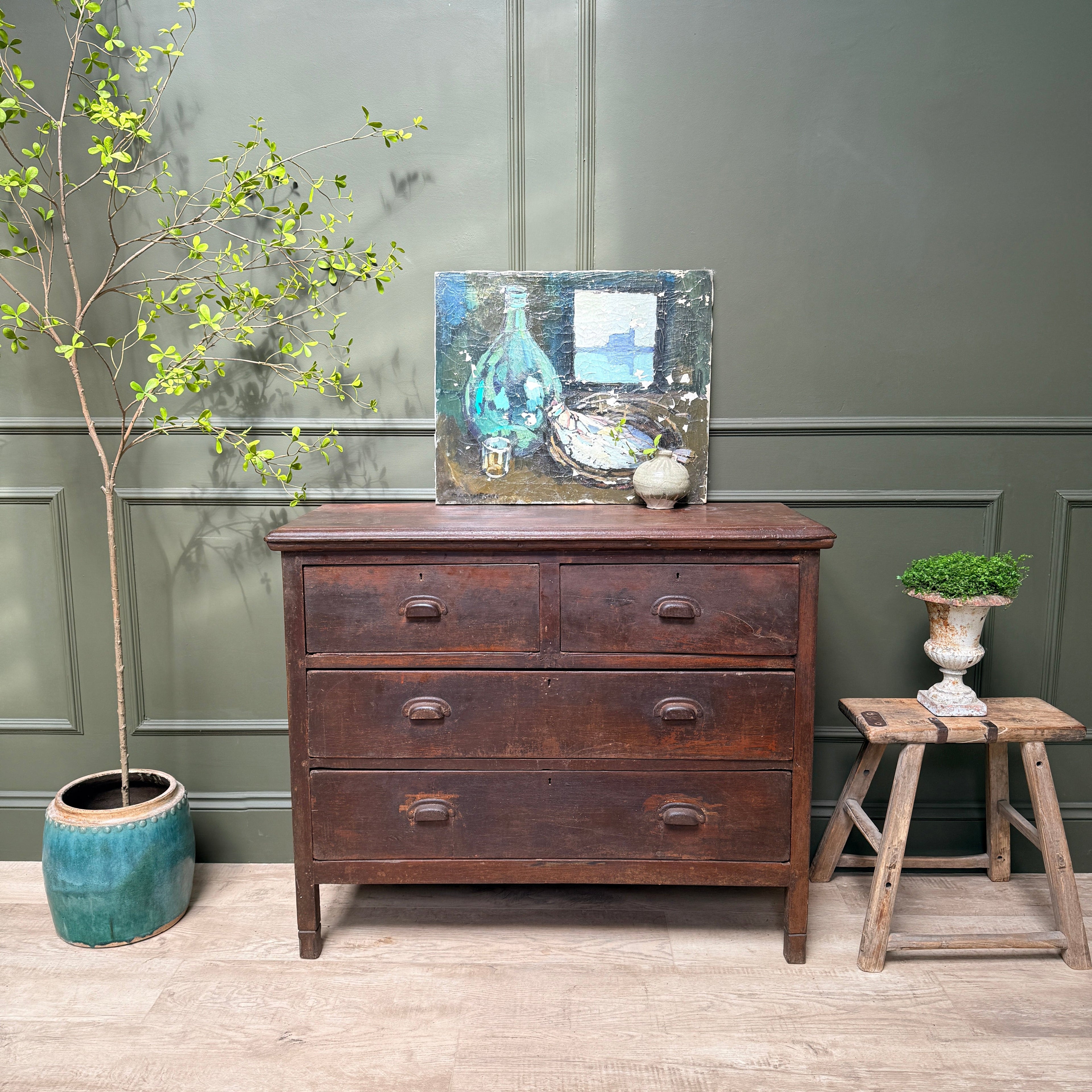 Antique Dark wood chest of drawers | Isobel