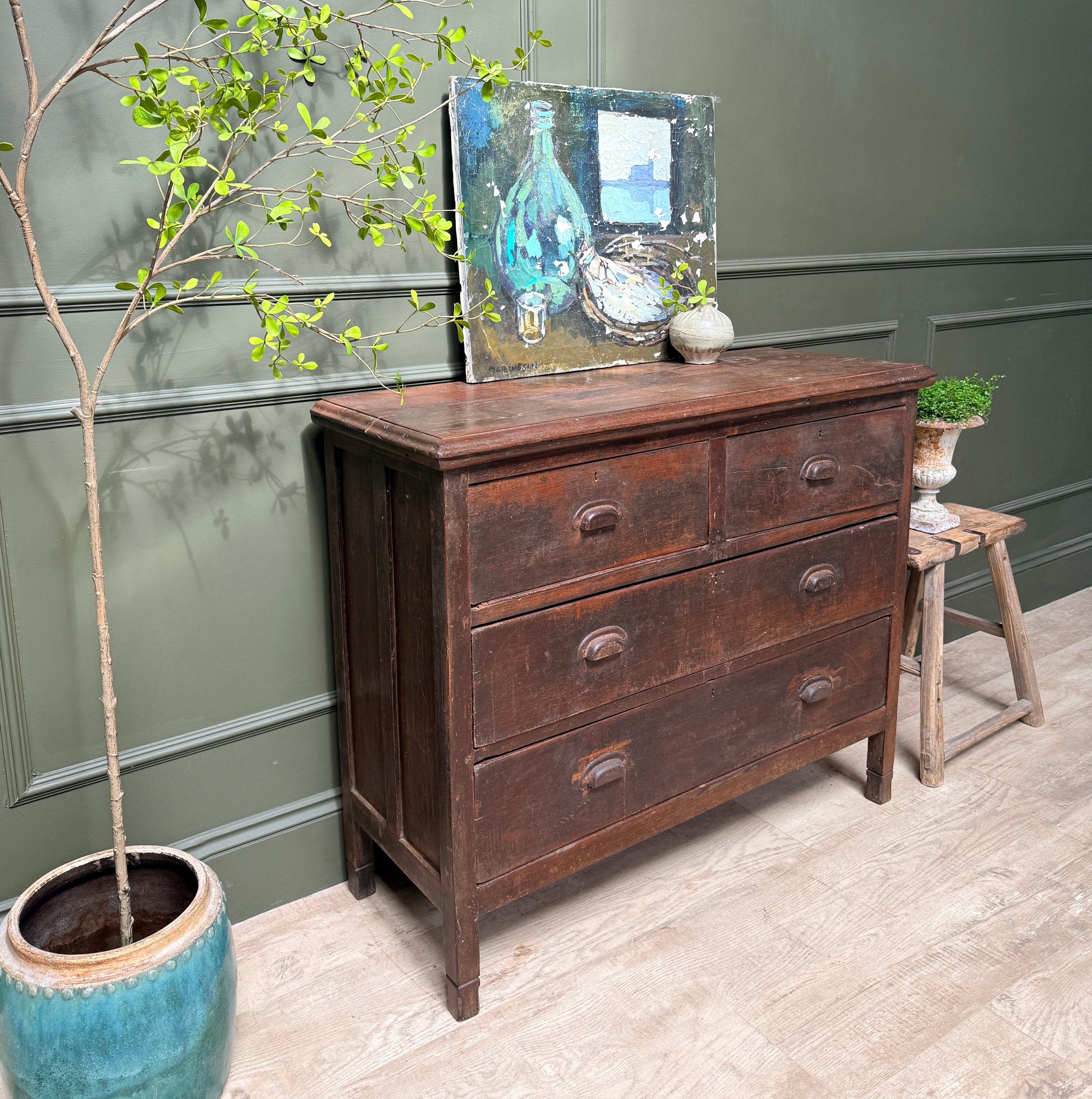 Antique Dark wood chest of drawers | Isobel