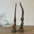 Antique Hand - Carved Wooden tribal head sculpture | Cayha