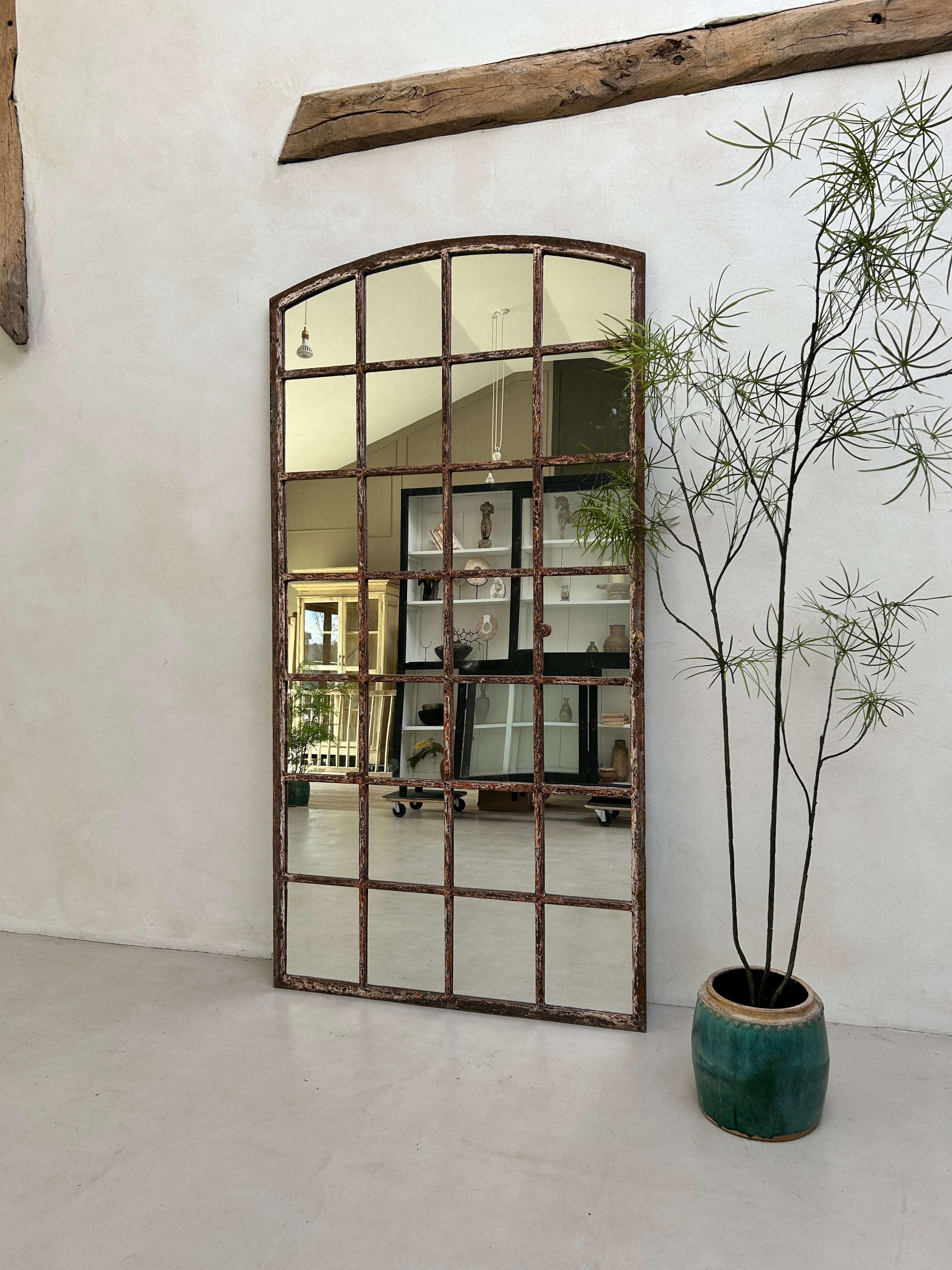 Antique arched window mirror Barak