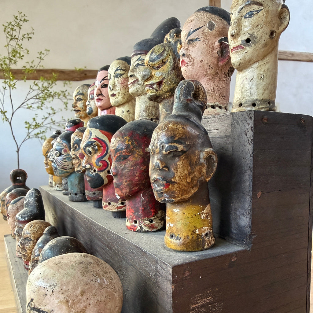 Antique puppet theatre figures