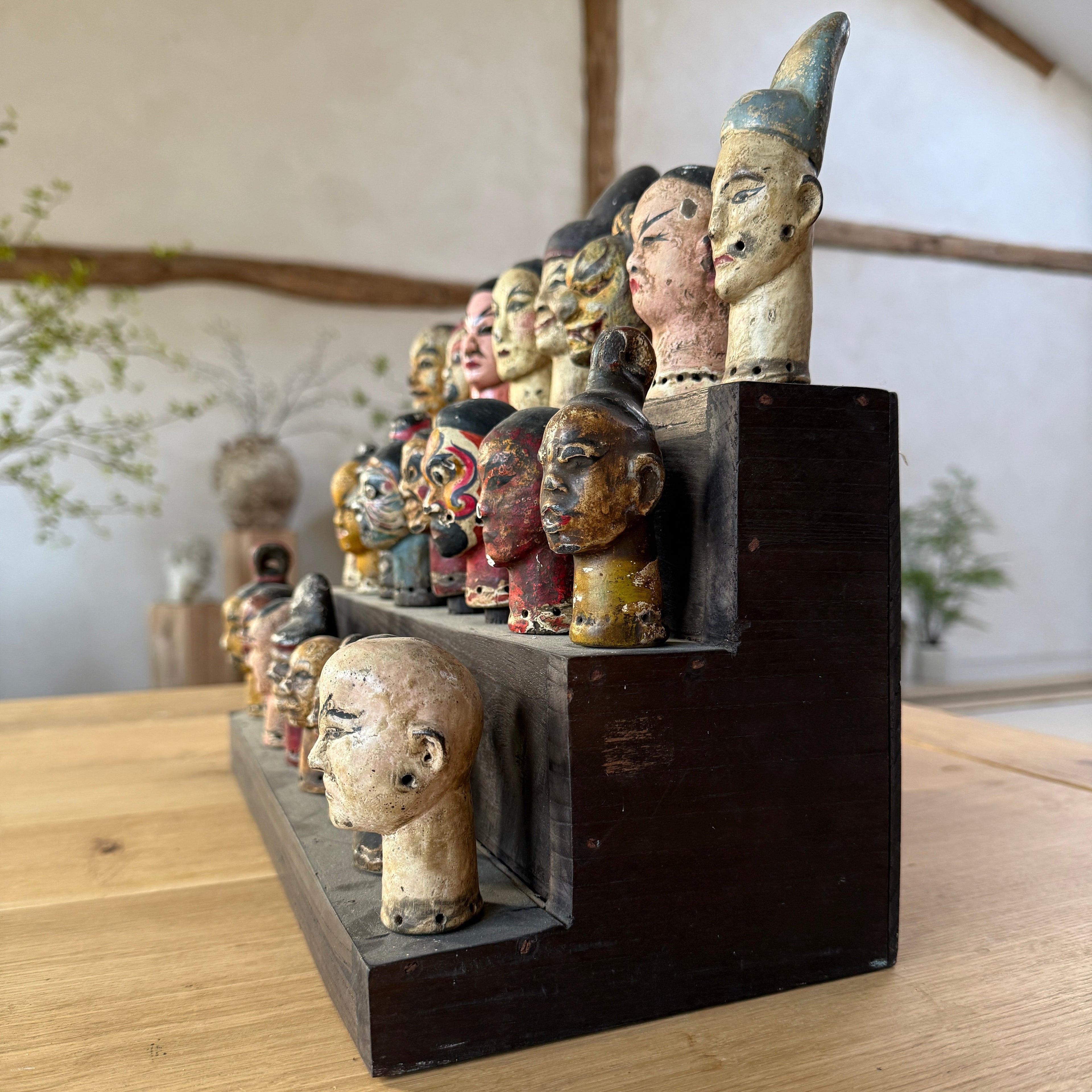 Antique puppet theatre figures