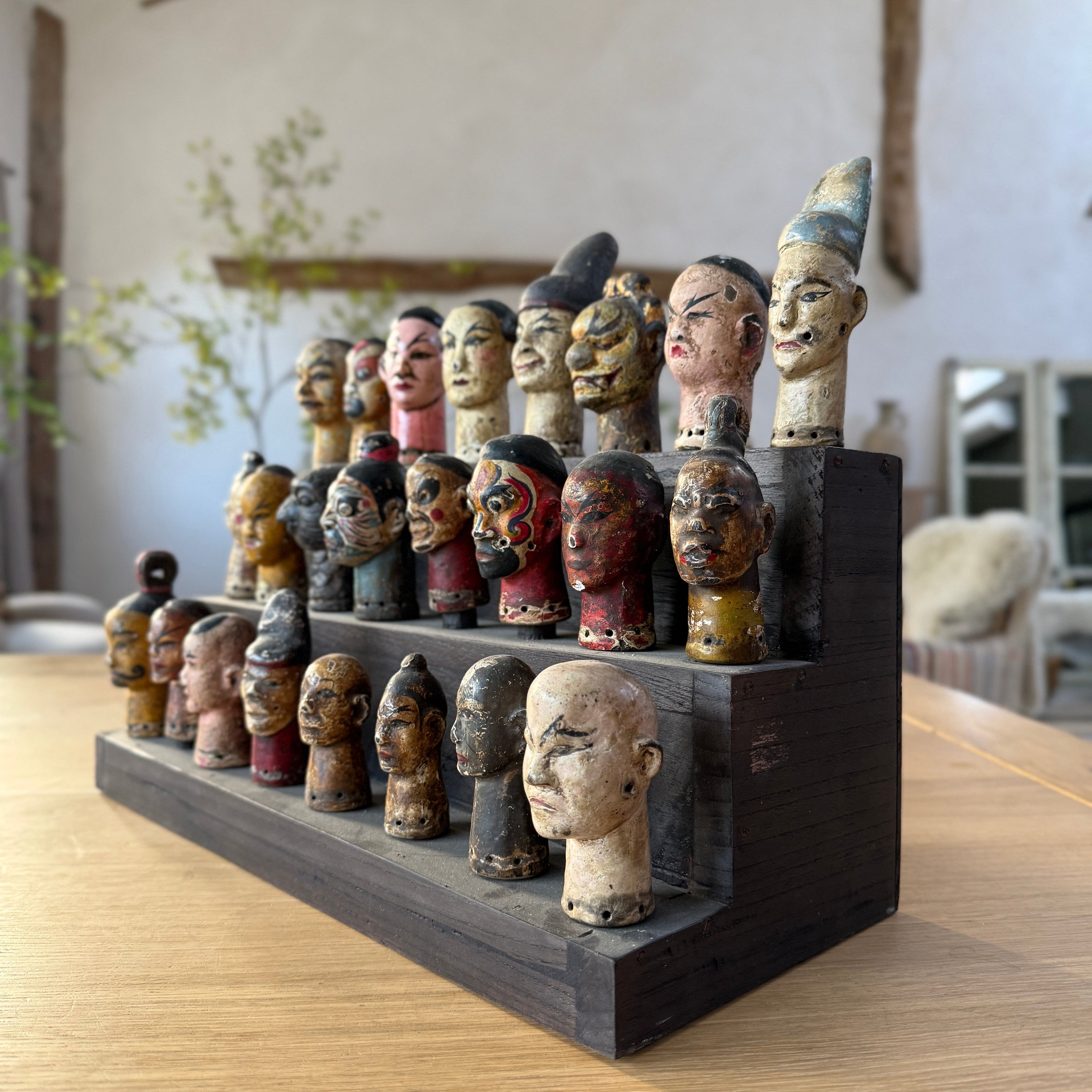 Antique puppet theatre figures