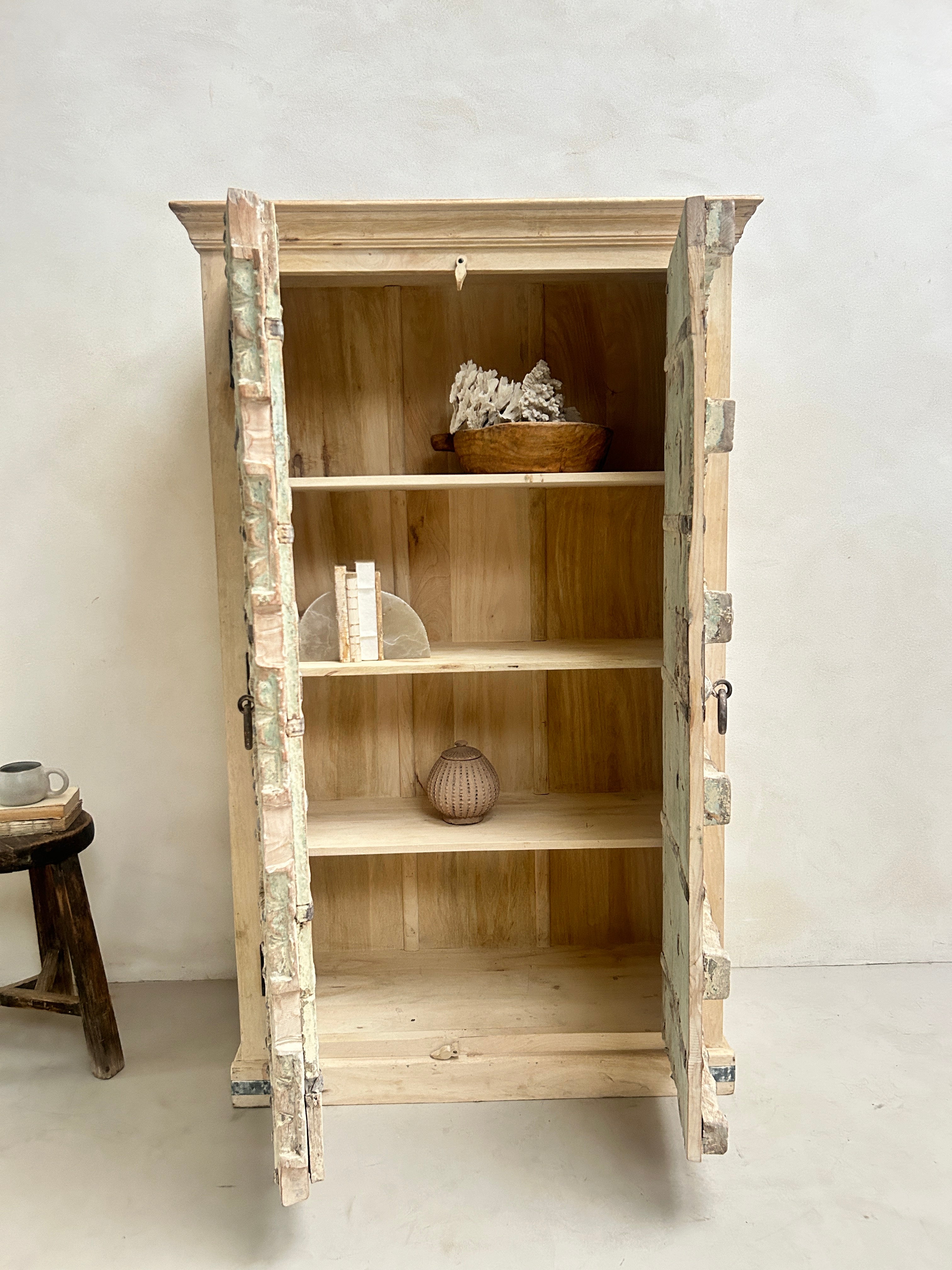 Antique rustic white washed Cupboard | Ayesha