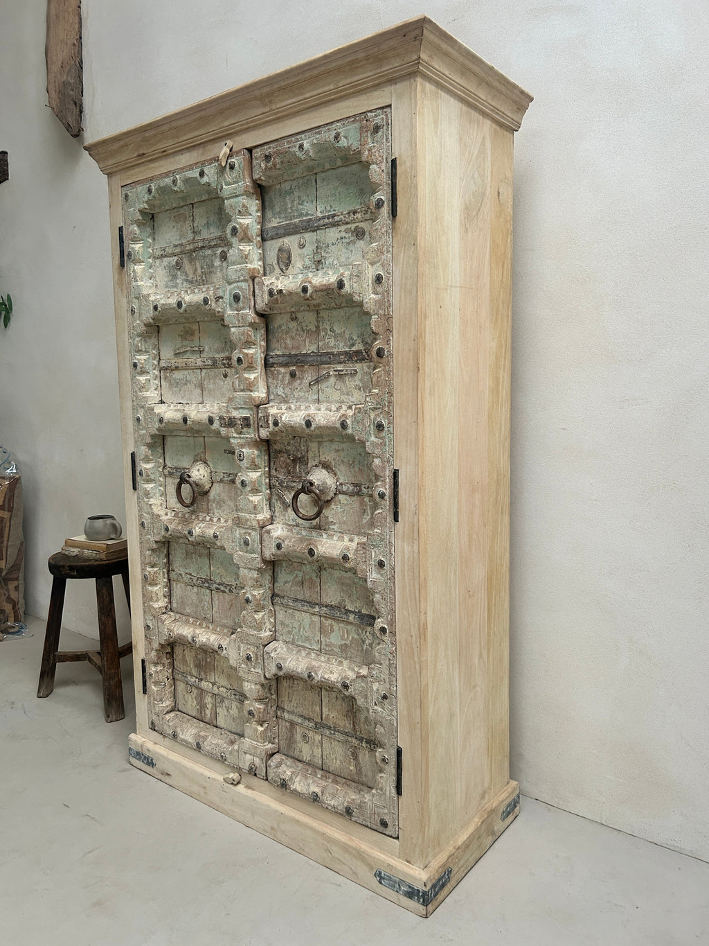 Antique rustic white washed Cupboard | Ayesha