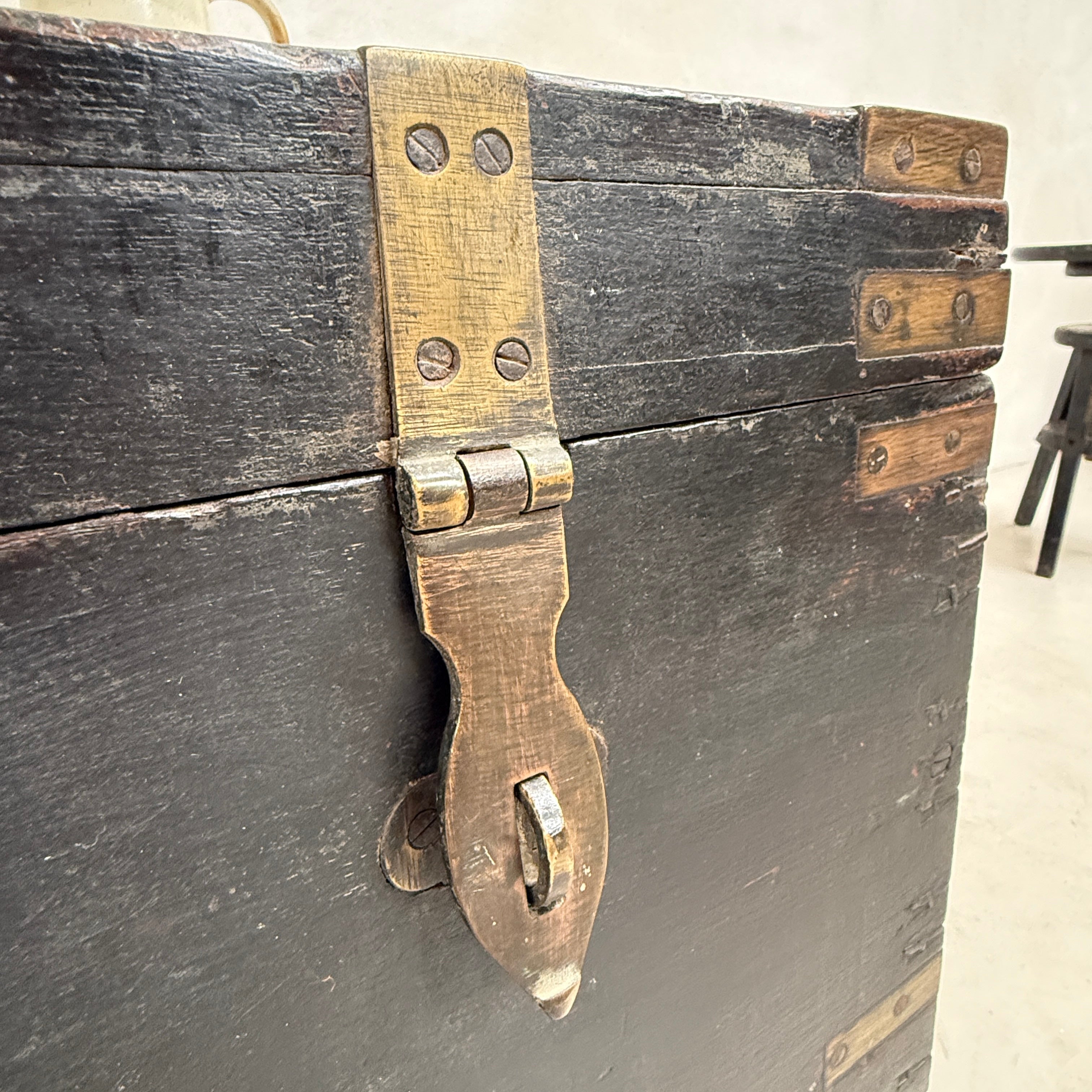 Large Antique Teak Merchant’s Trunk | Frieth