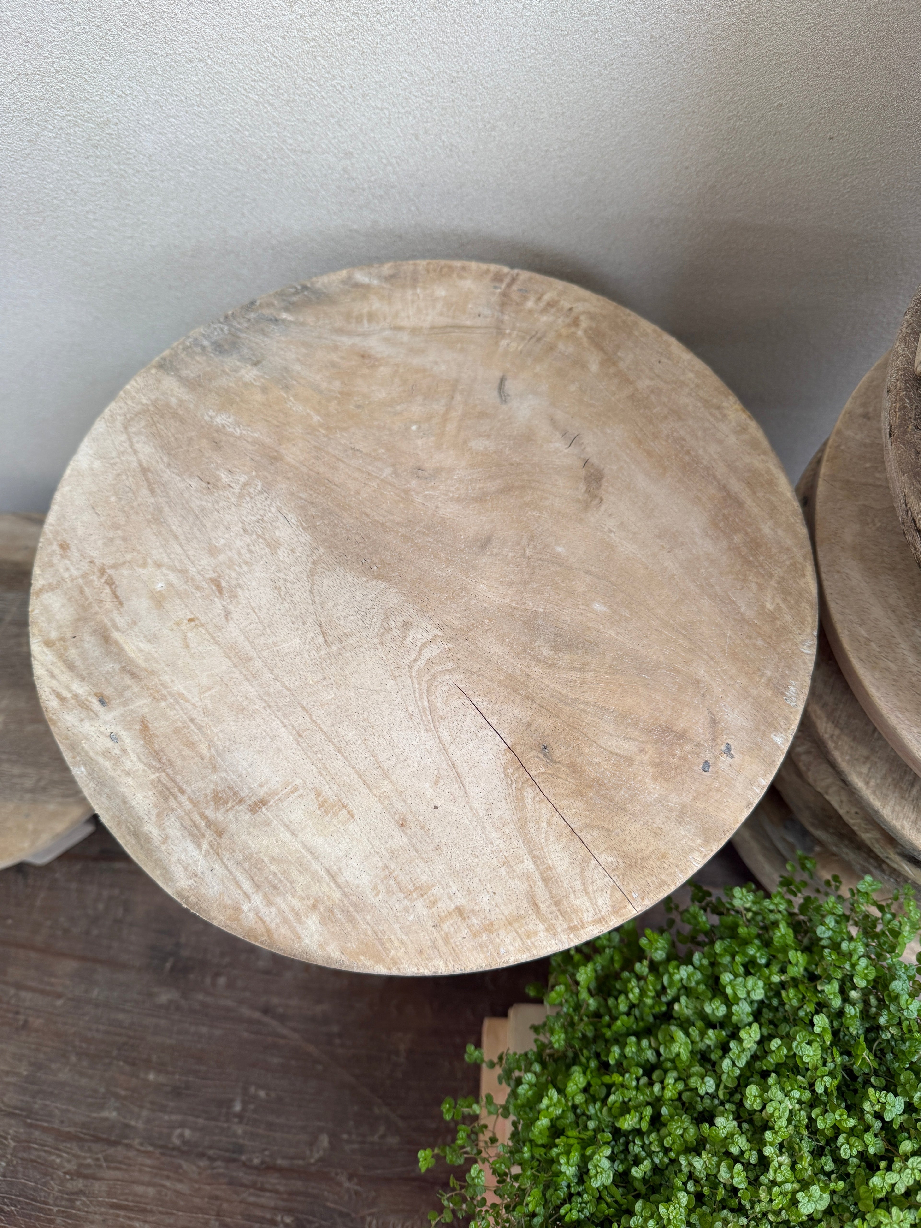 Vintage Indian Wooden Riser Chakla Board | No handle