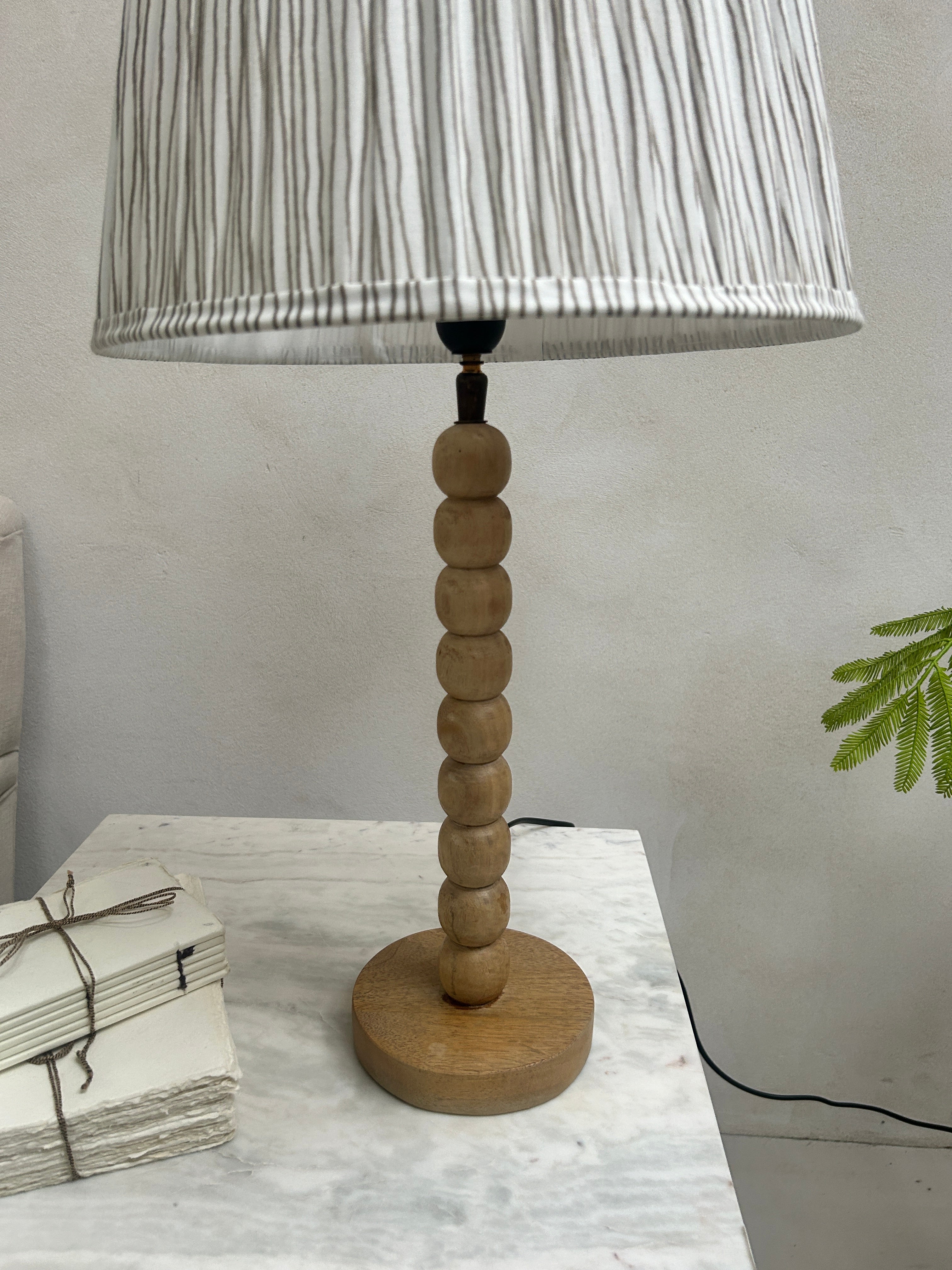 Bobbin Table Lamp | Pale Wood