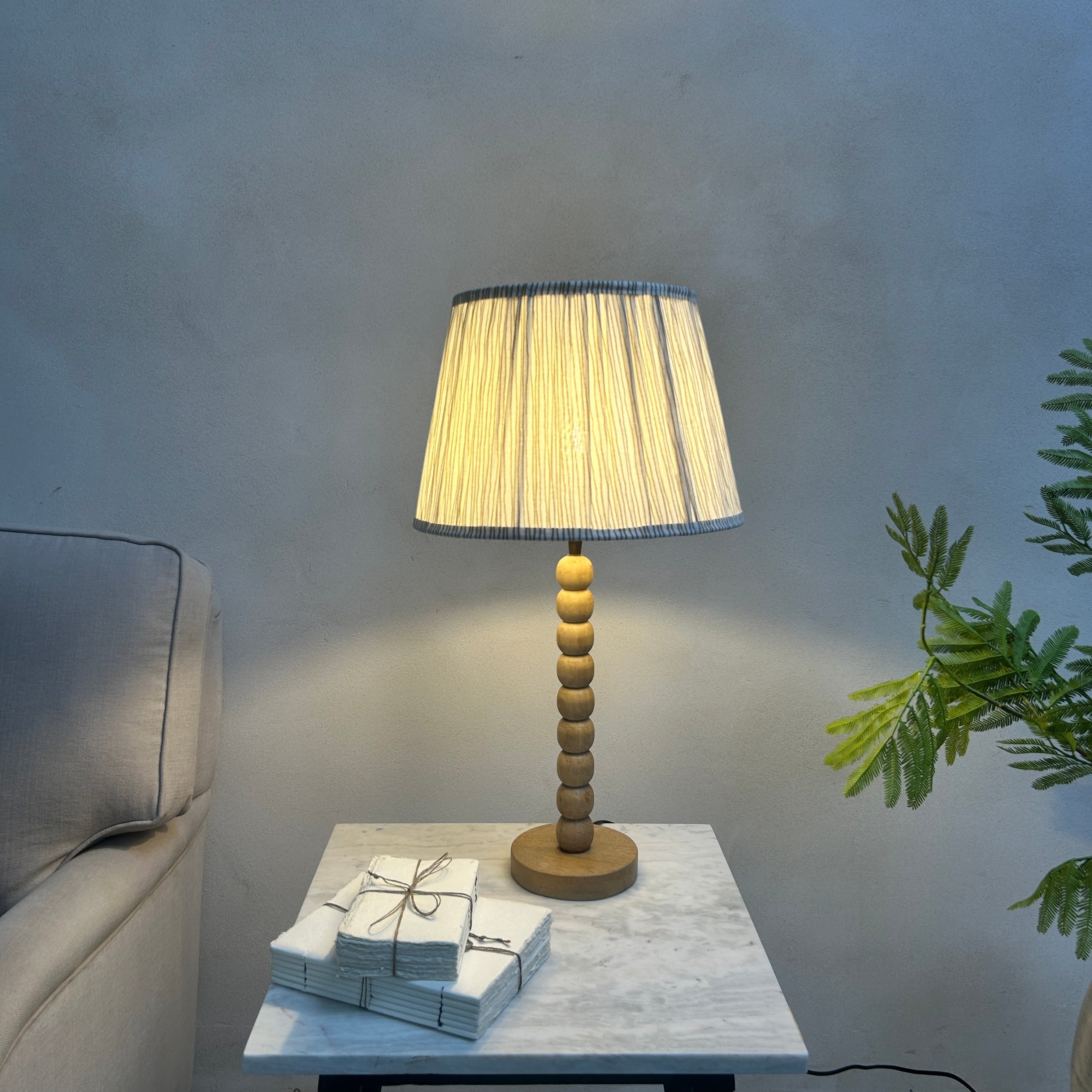 Bobbin Table Lamp | Pale Wood