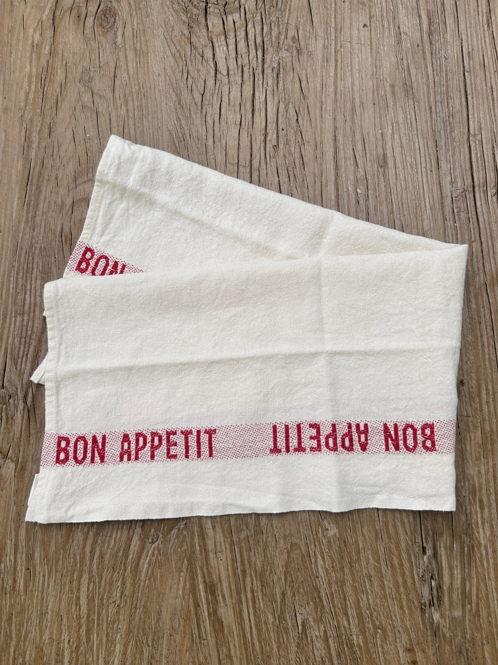 Bon Appetit Tea Towel Red & White