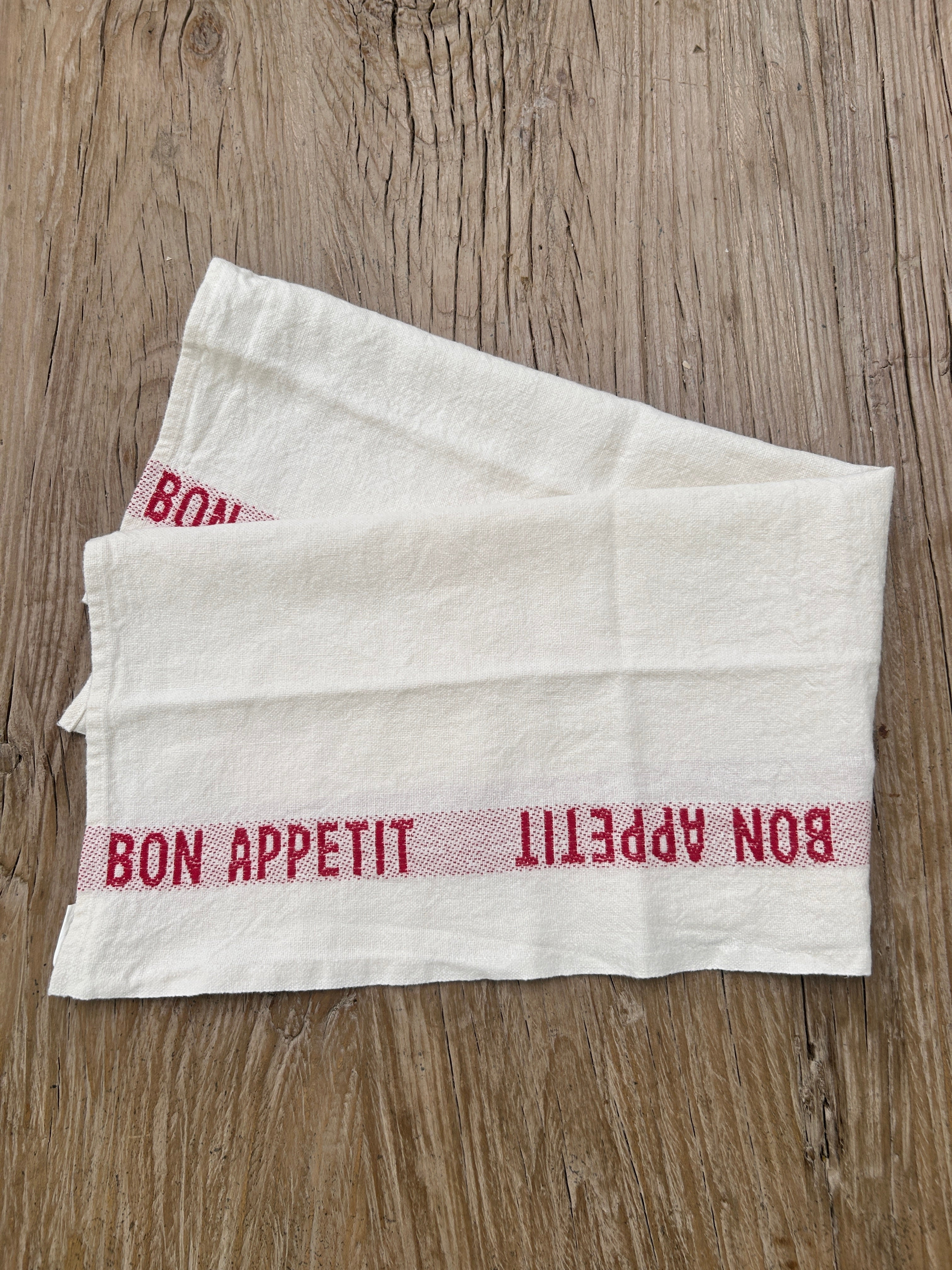 Bon Appetit Tea Towel Red & White