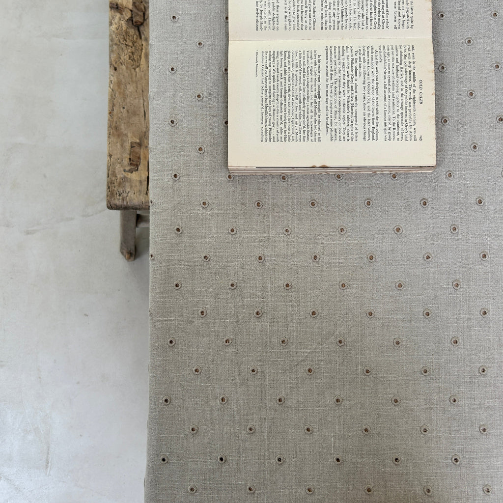 Broderie Dots Linen Table cloth | Pebble
