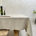 Broderie Dots Linen Table cloth | Pebble