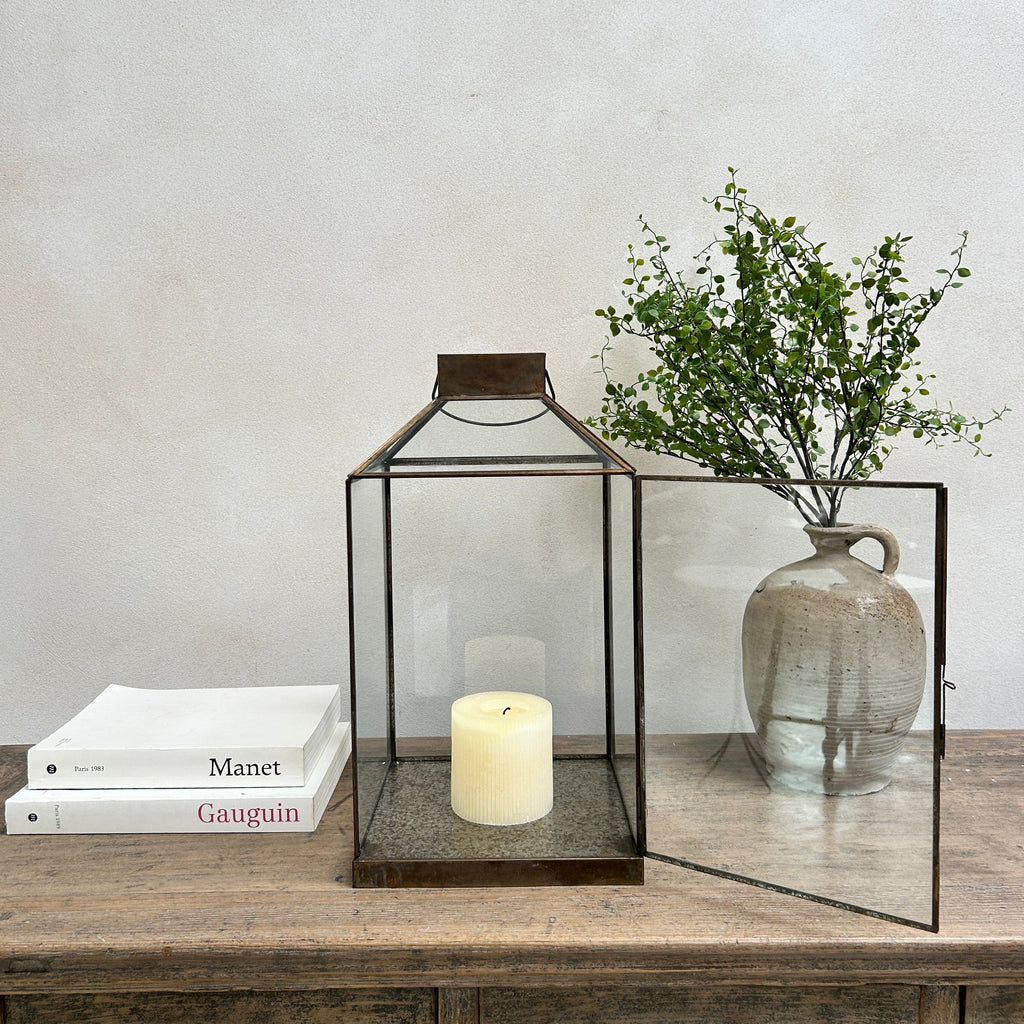 Bronze Metal Glass Lantern | Corfu