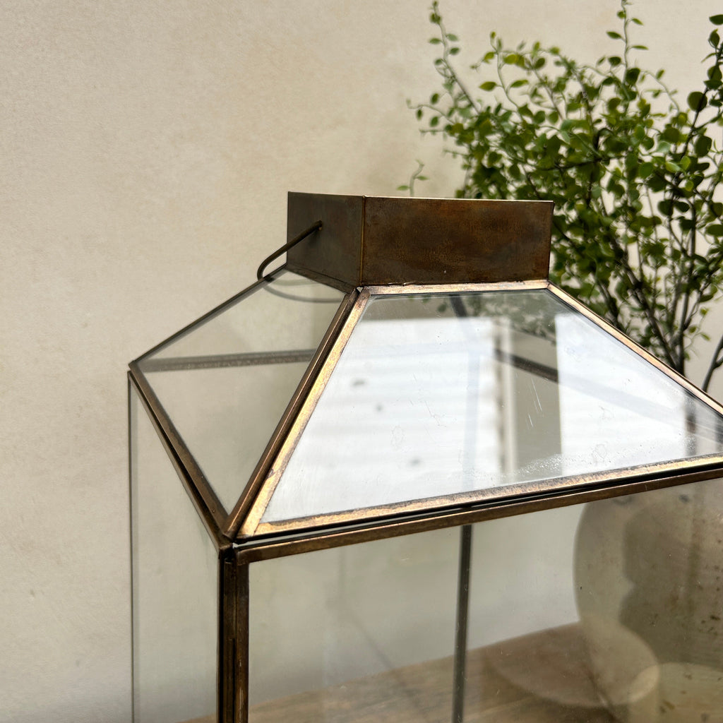 Bronze Metal Glass Lantern | Corfu